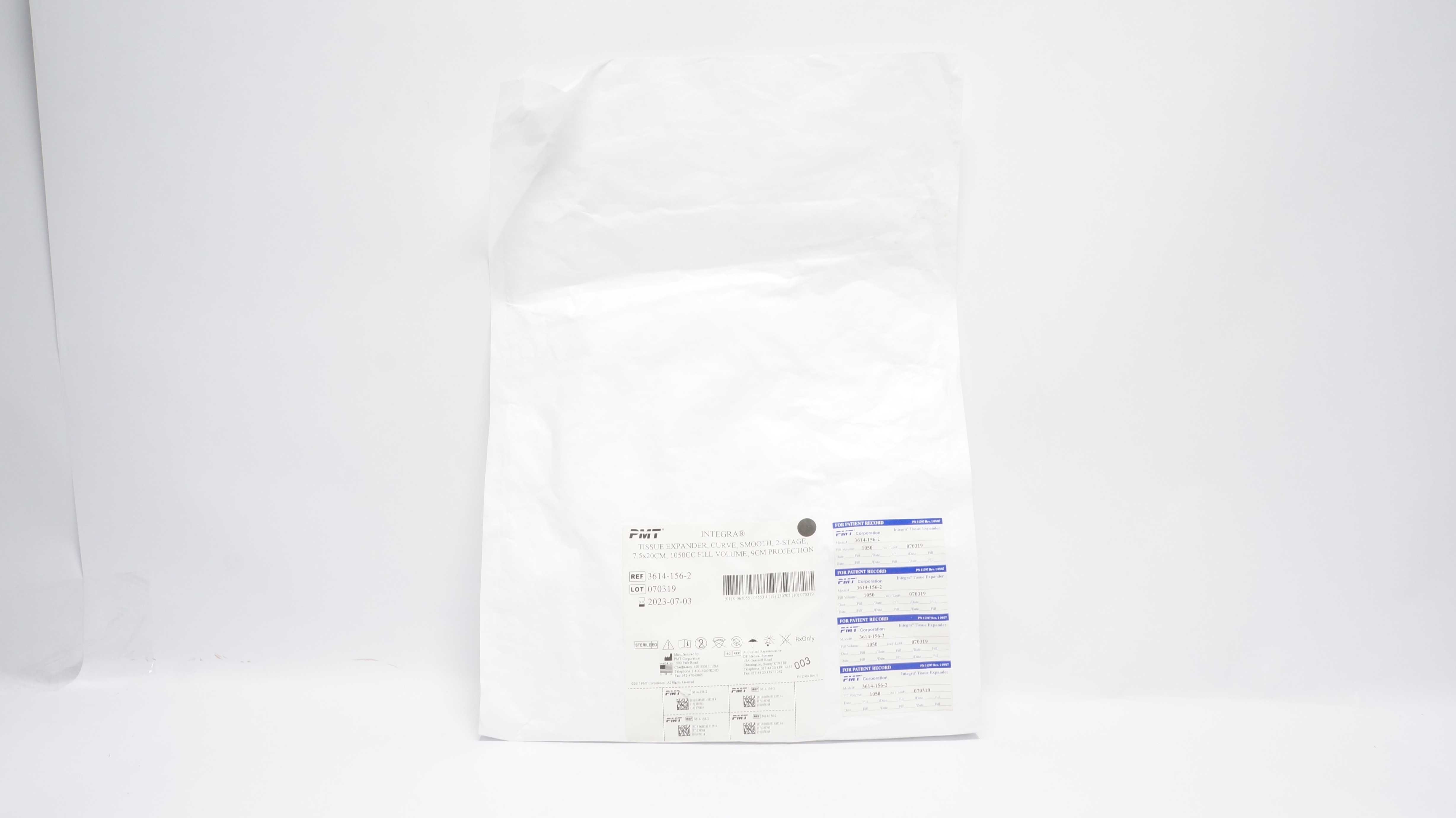 PMT 3614-156-2 Integra Tissue Expander, Curve,Smooth, 2-Stage(x)