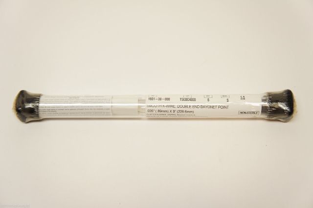 1601-38-000 ~ Smooth K-Wire Double End Bayonet Point 0.035in. x 9in. ~ Pack of 6