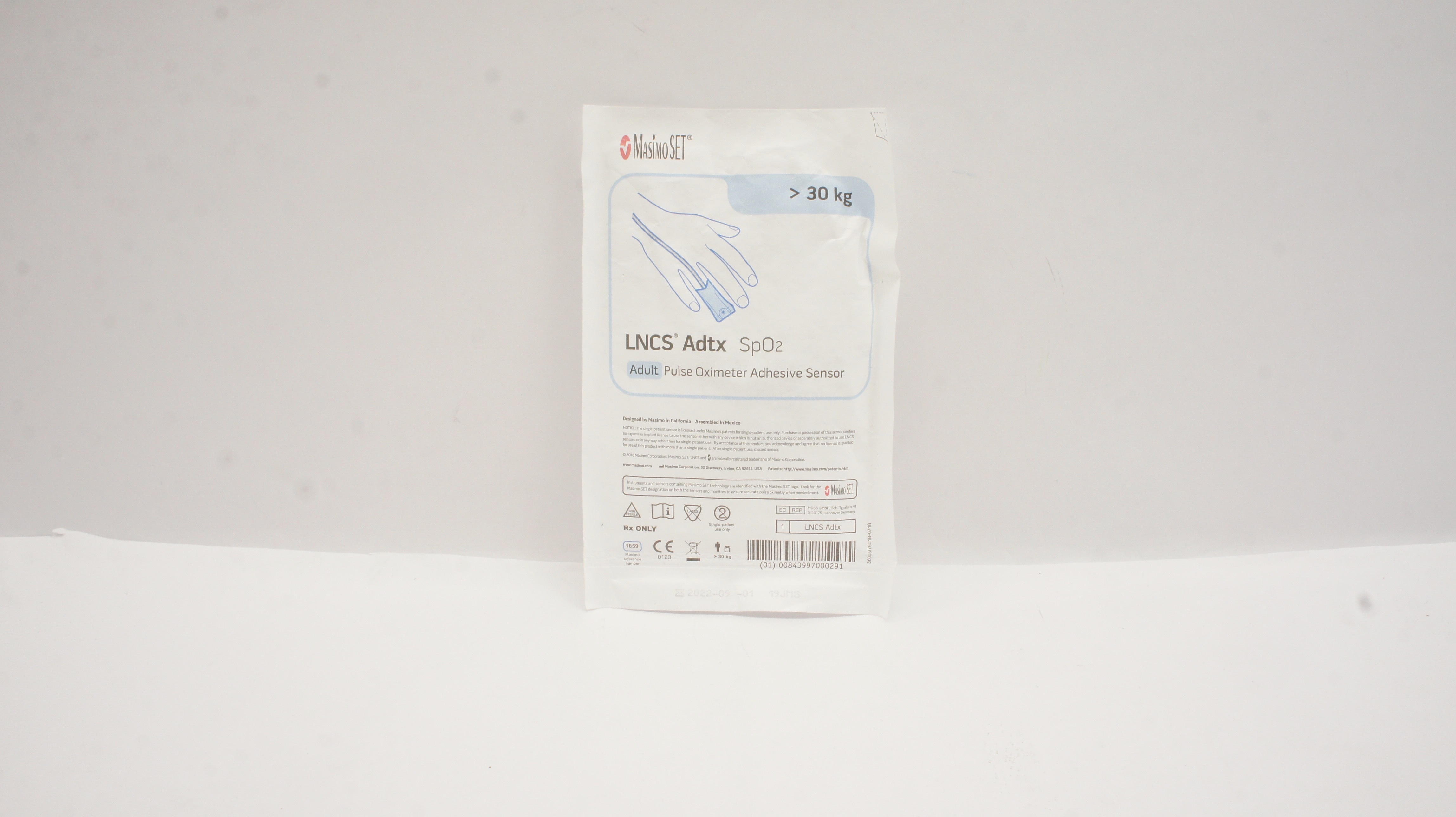 Masimo 1859 LNCS Adtx SpO2 Adult Pulse Oximeter Adhesive Sensor >30 kg (x)