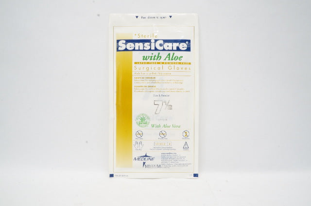 Medline 377075 SensiCare Sterile Surgical Gloves With Aloe Vera, Size 7 1/2