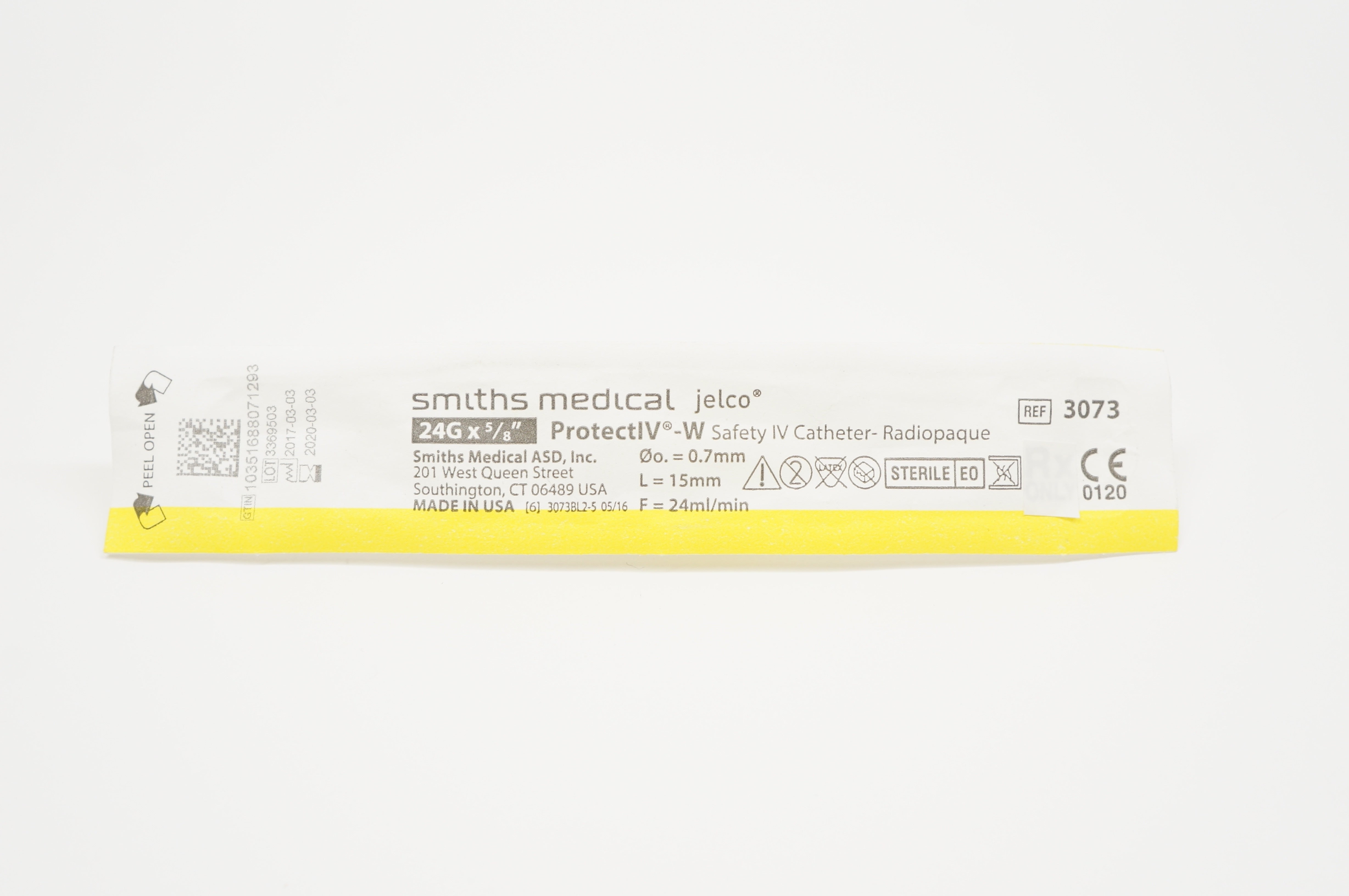 Smiths Medical 3073 ProtectIV-W Safety IV Cath. 0.7mm x 15mm (x)