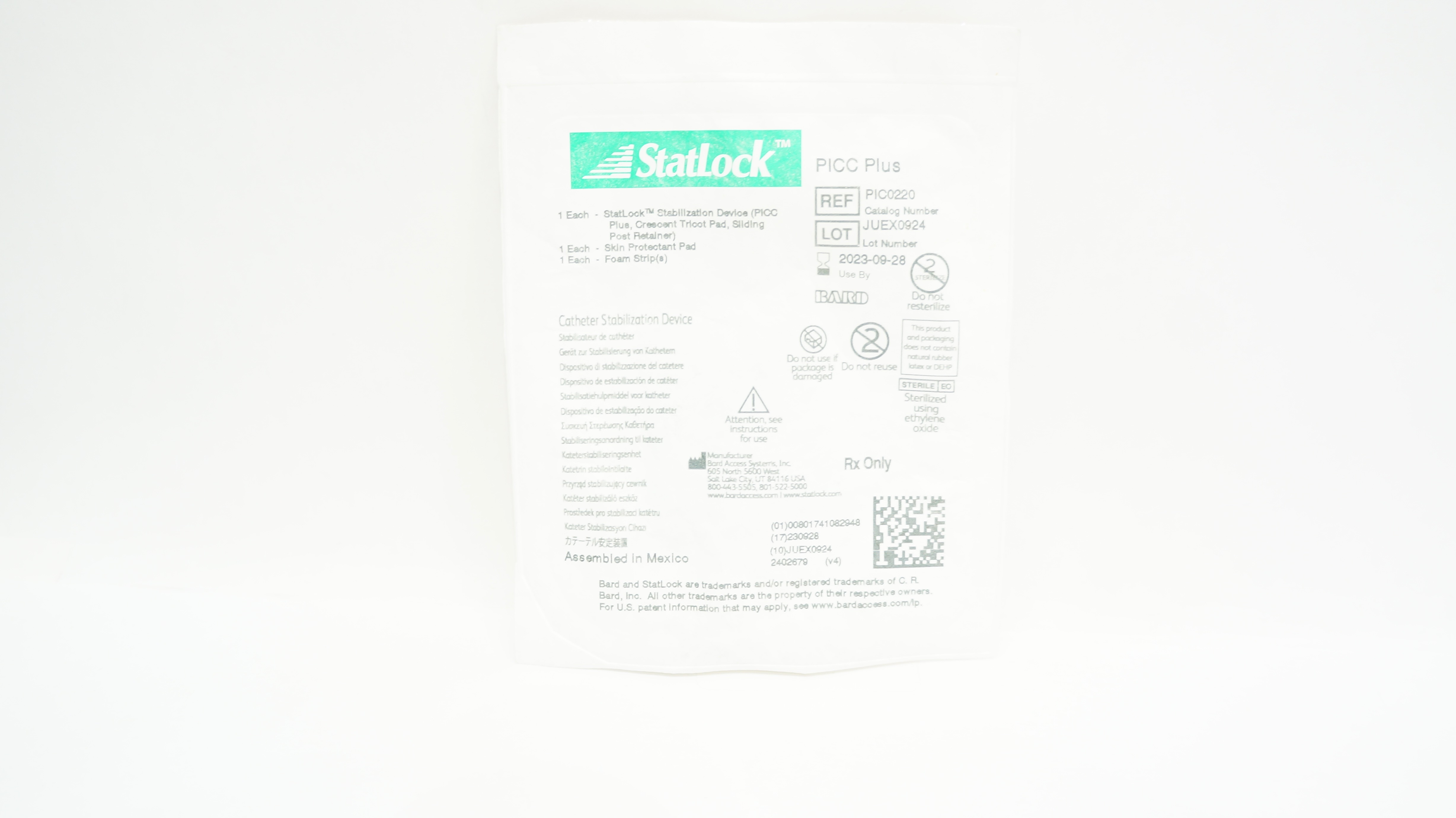 Bard PIC0220 StatLock Cath. Stabilization Device PICC Plus (x)