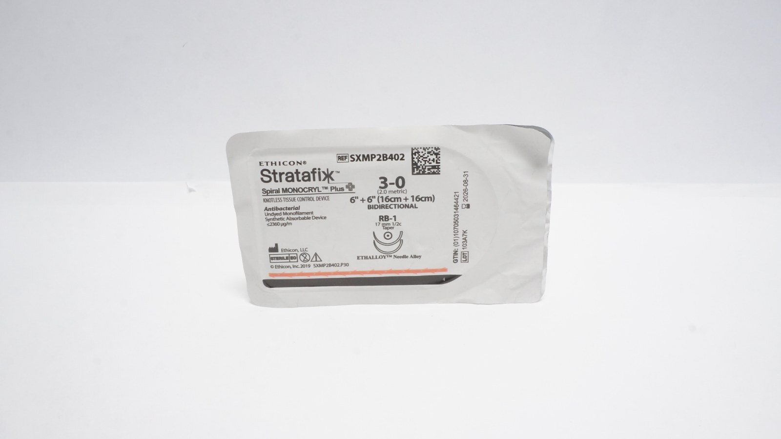 Ethicon SXMP2B402 Stratafix Spiral MONOCRYL Plus 3-0 Suture