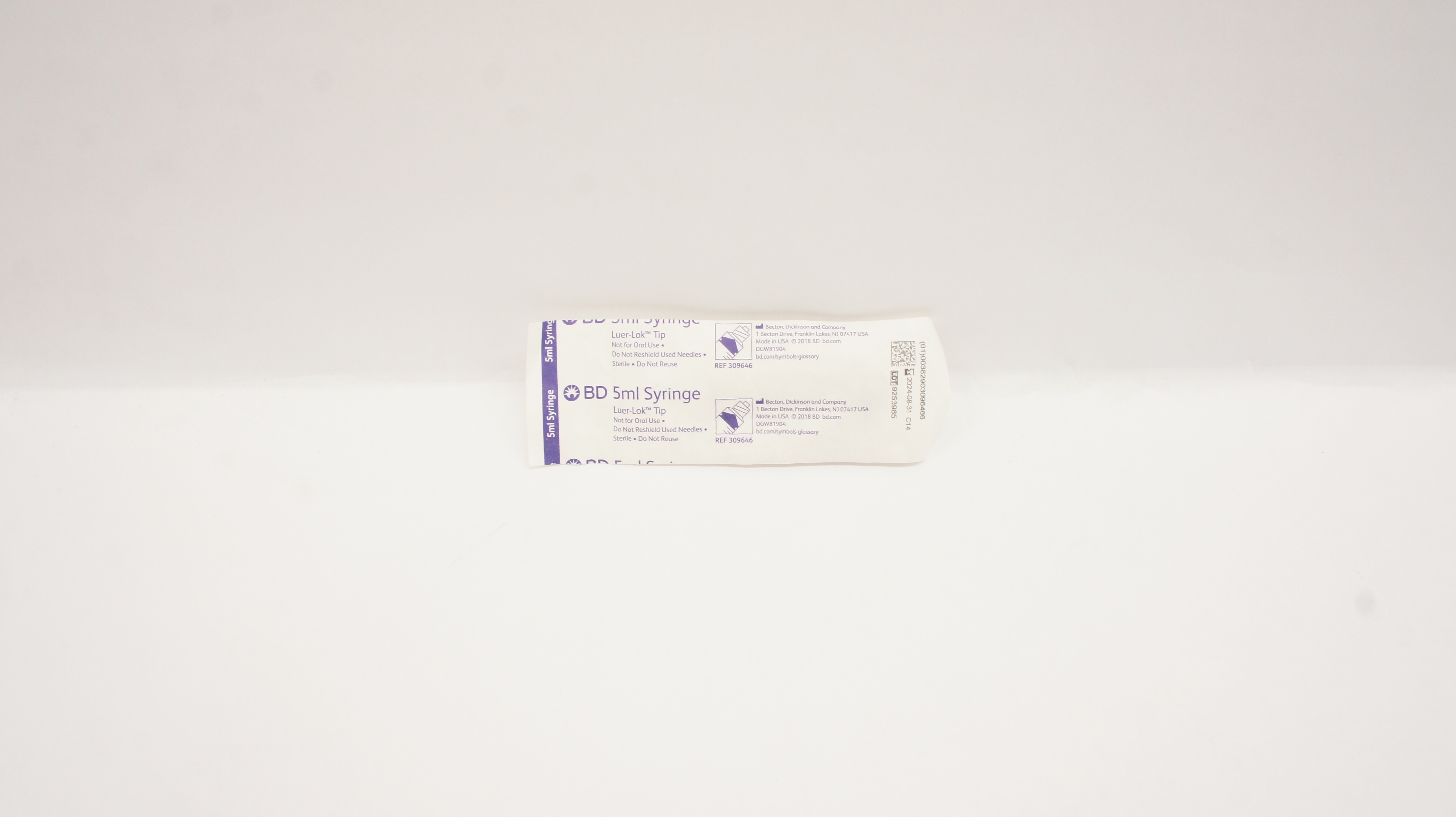 BD 309646 Syringe Luer Lok Tip 5 mL