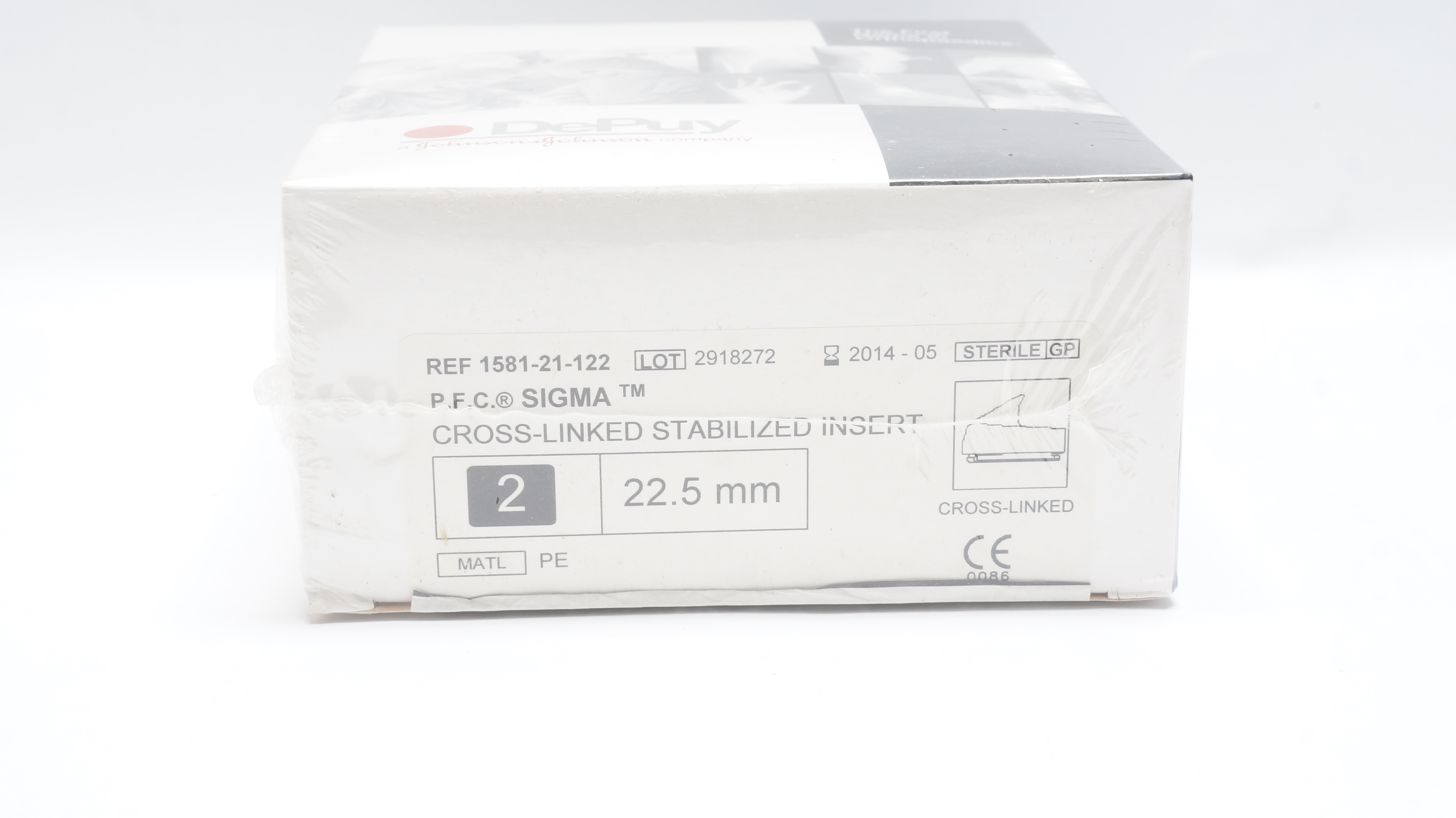 DePuy 1581-21-122 Sigma Cross Linked Stabilized Insert 22.5mm, Size 2 (x)