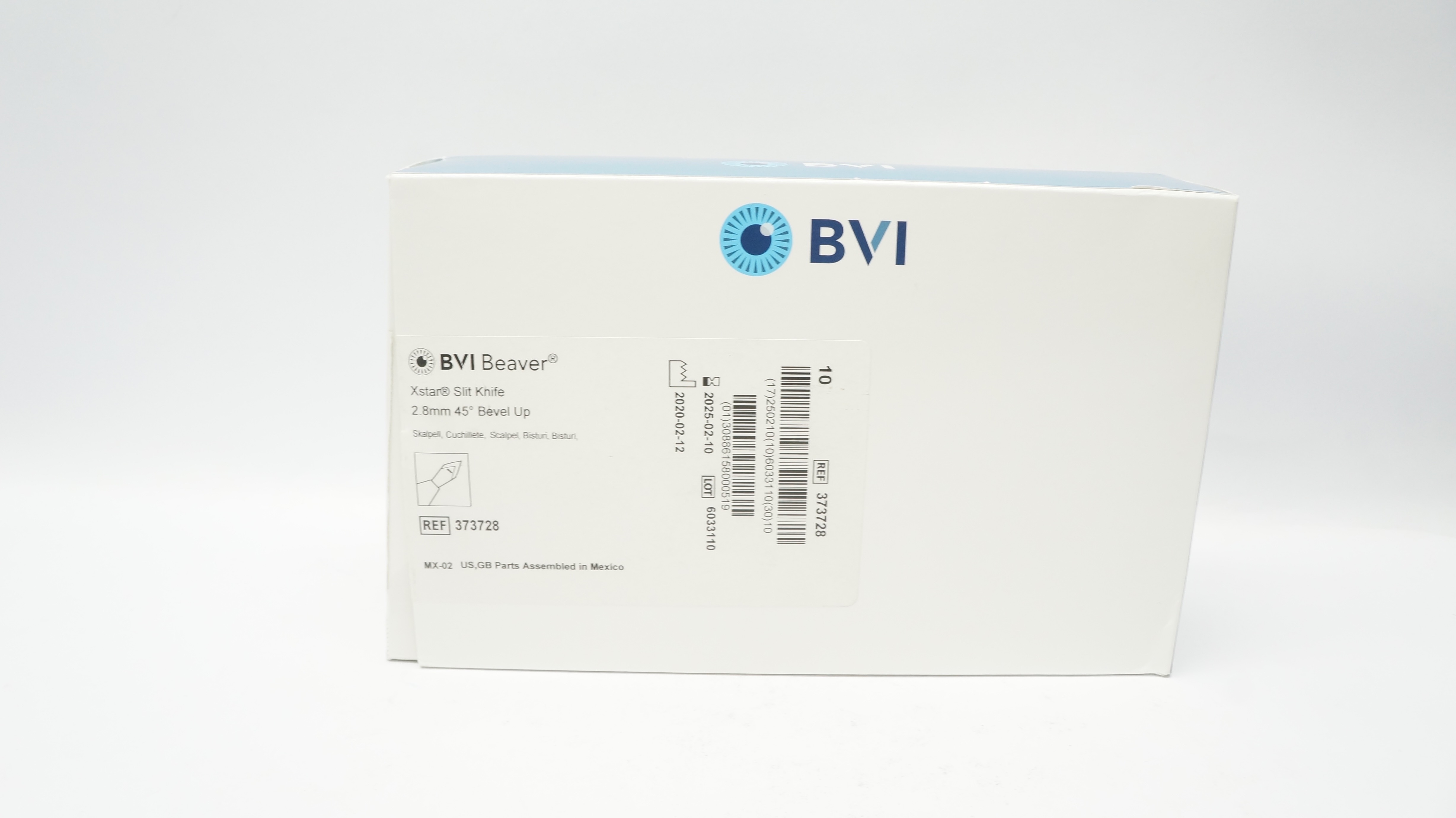 BVI Beaver 373728 Xstar Slit Knife 2.8mm 45° Bevel Up - Box of 10