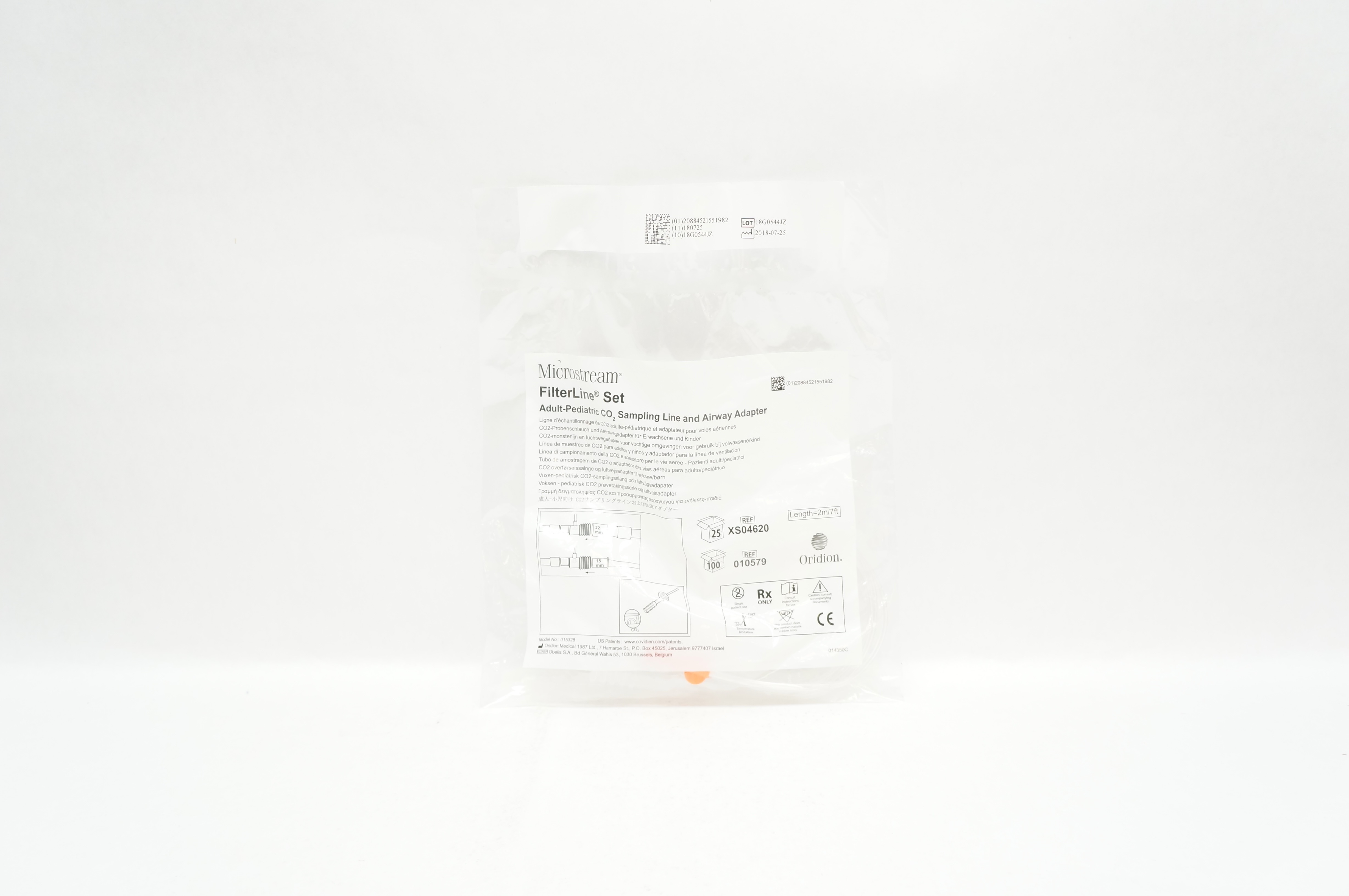 Oridion Medical XS04620 Microstream FilterLine Adult-Pediatric CO2 Set 7ft