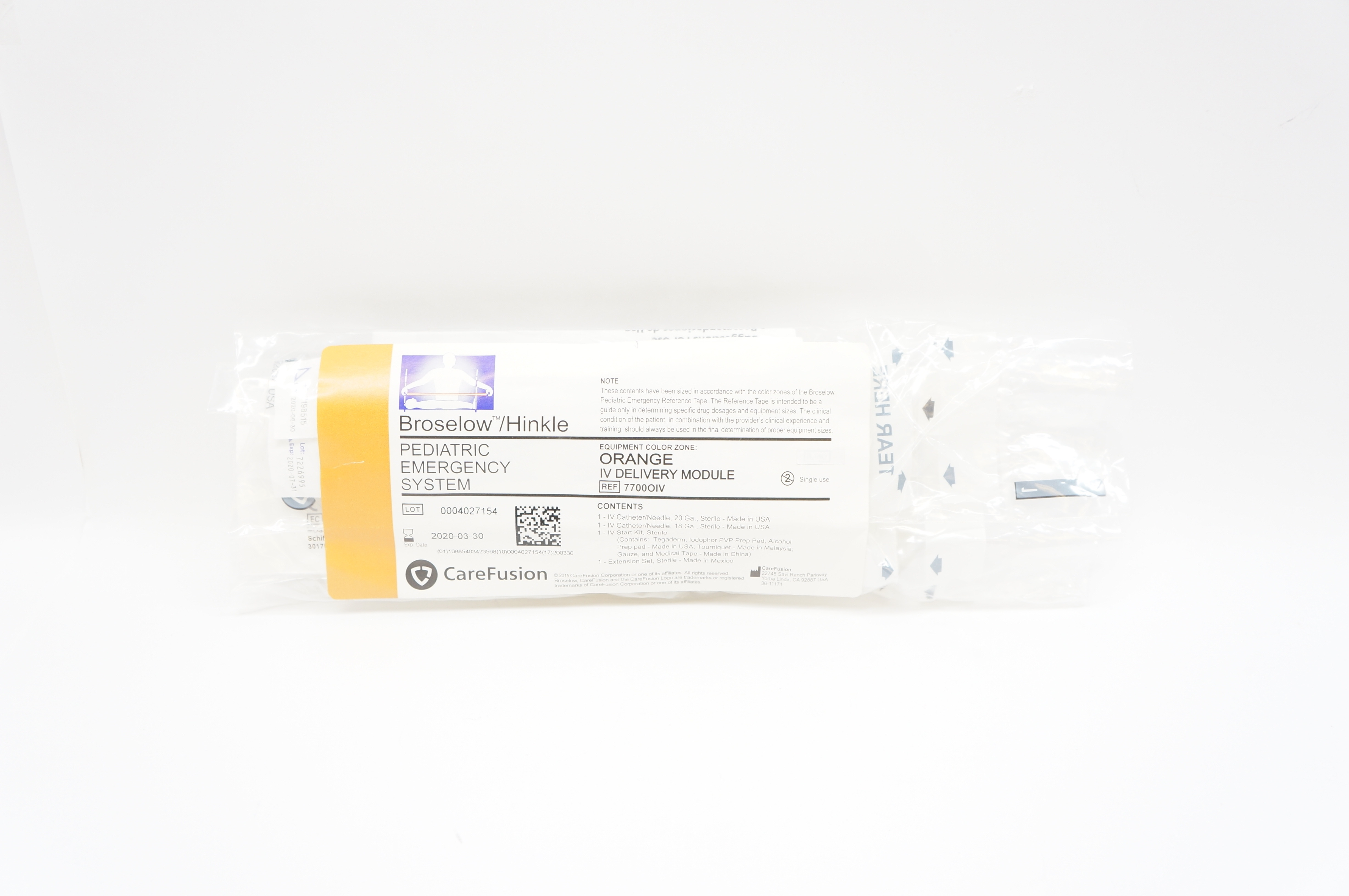 CareFusion 7700OIV Pediatric Emergency System Orange IV Delivery Module (x)