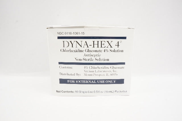 Xttrium Labs 0116-1061-15 Dyna-Hex 4 Chlorhexidine Gluconate 4% Solution 15ml-Box of 50