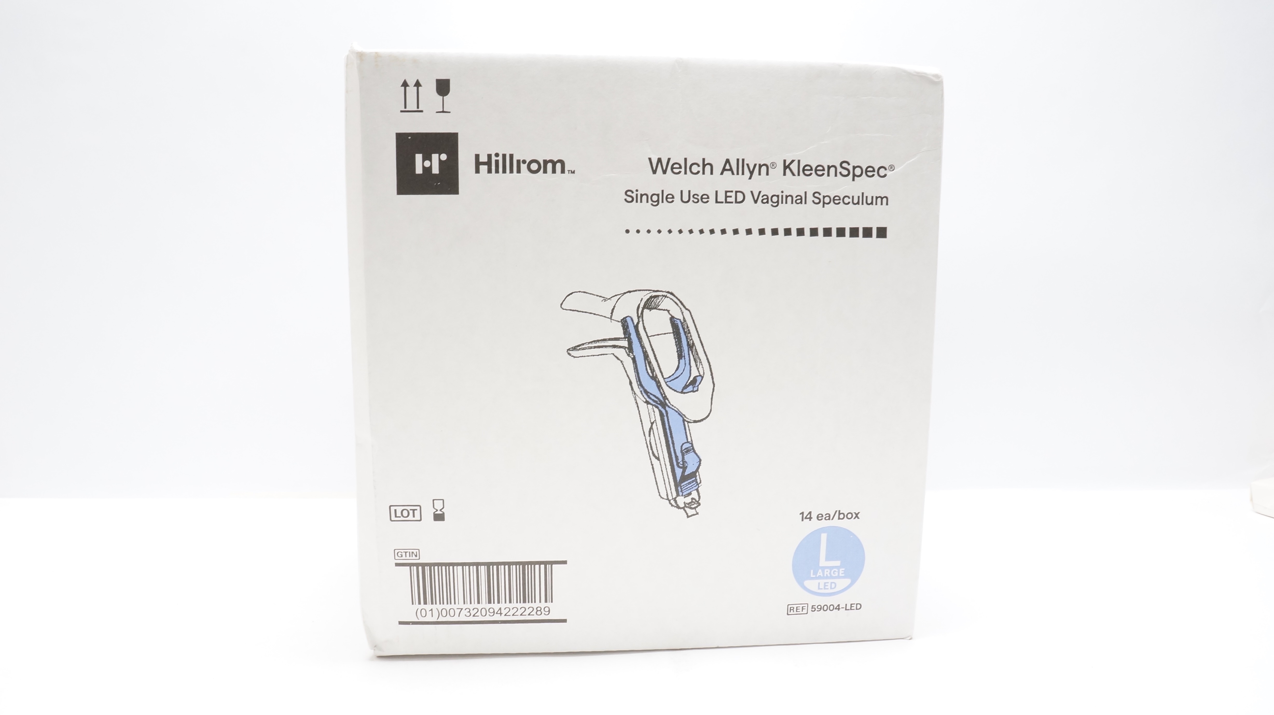 Welch Allyn 59004-LED Hillrom KleenSpec, LED Vaginal Speculum-Box of 14