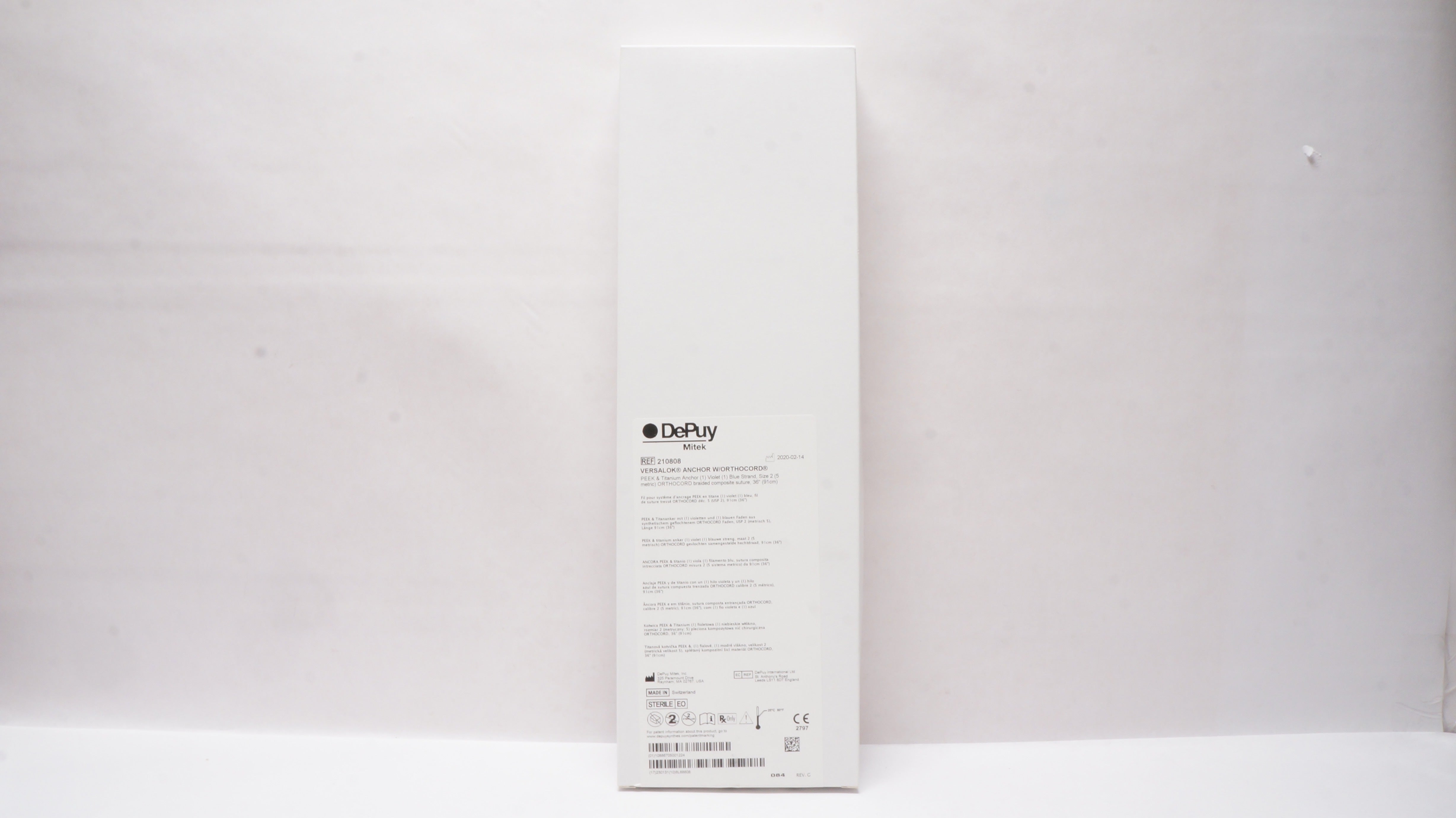 DePuy 210808 Mitek Versalok Anchor With Orthocord 36inch (x)