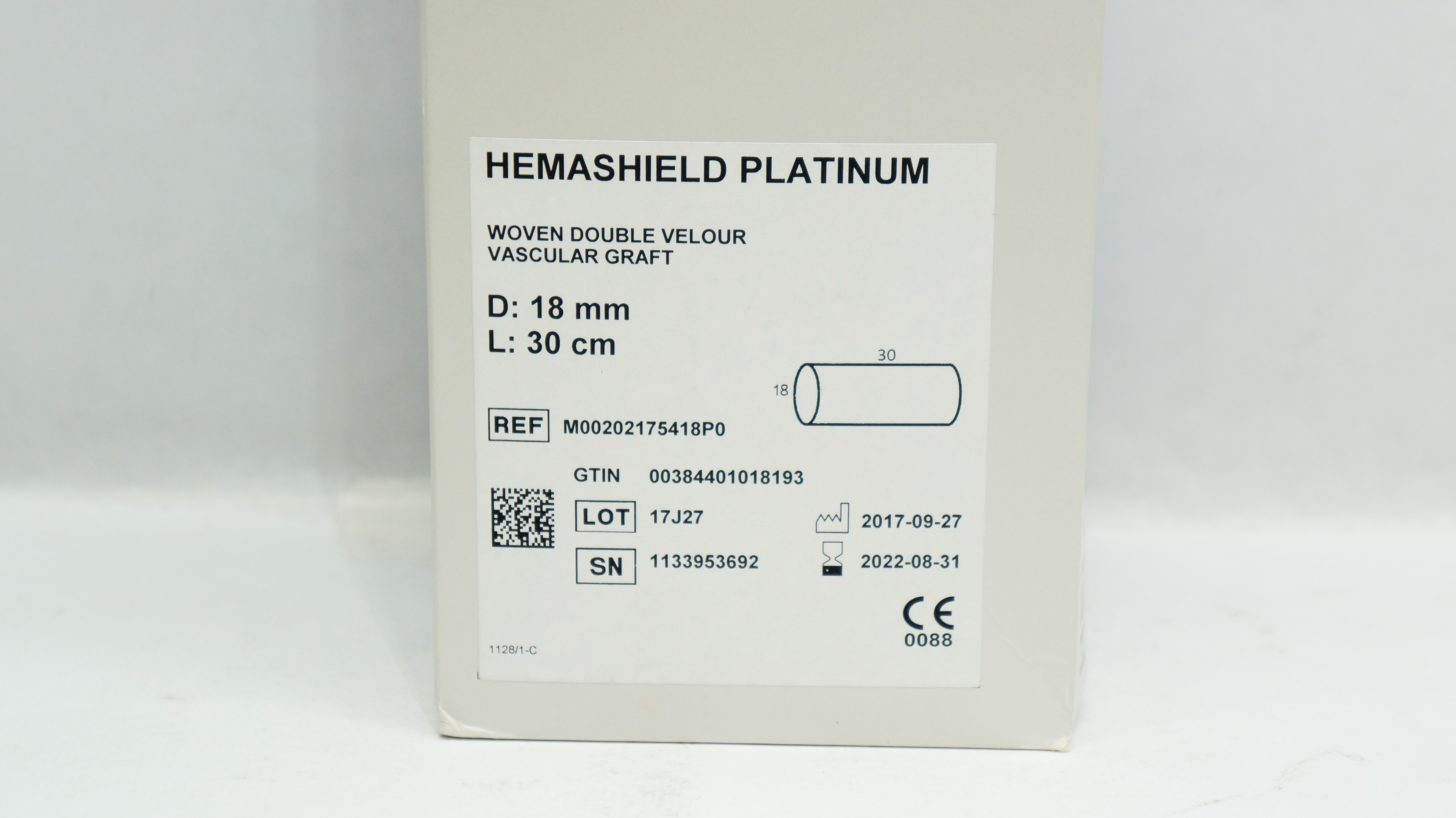 Maquet M00202175418P0 Hemashield Platinum Vascular Graft 18mmx 30cm (x)