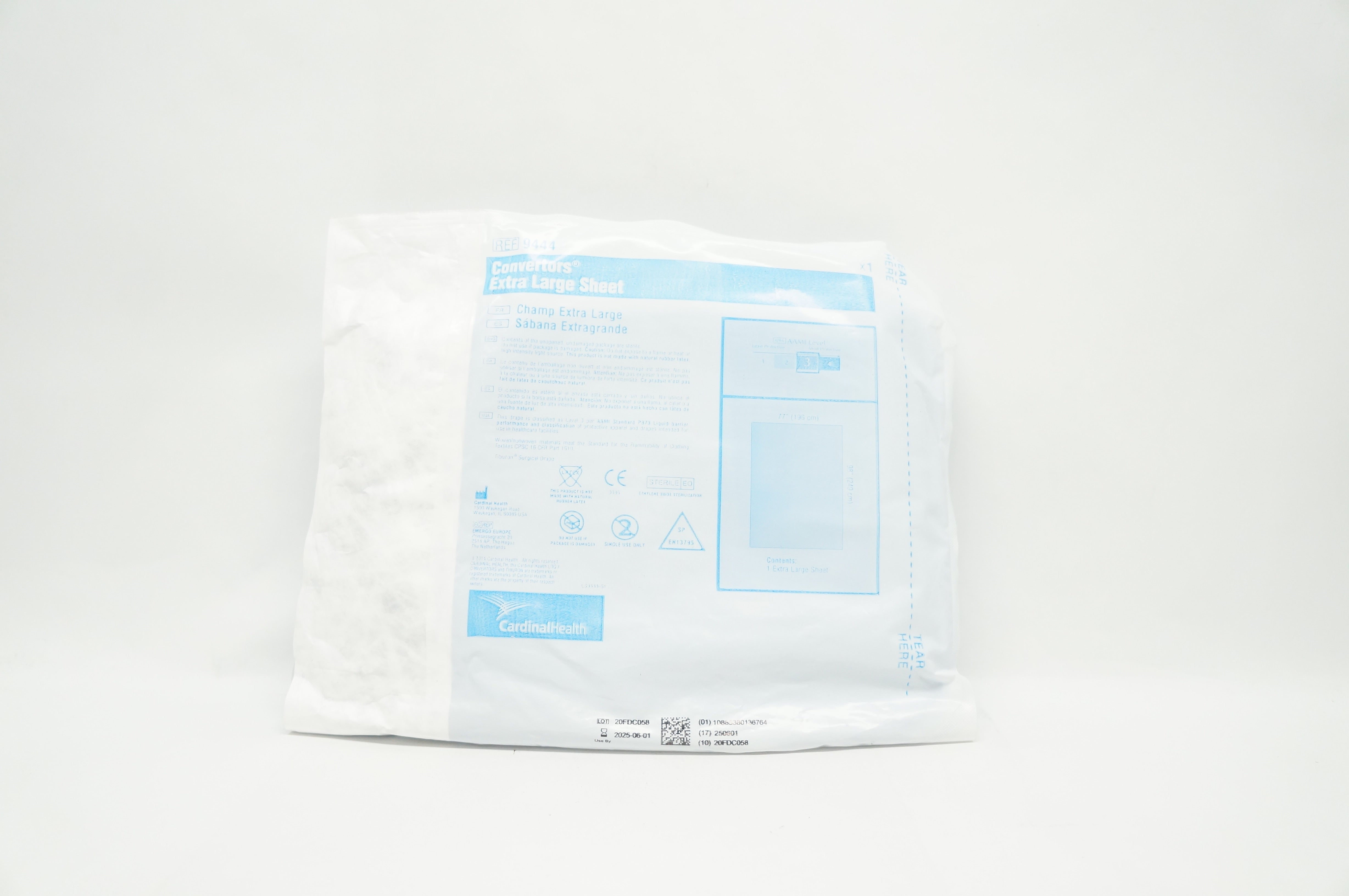 Cardinal Health  9444 Convertors Extra Large Sheet