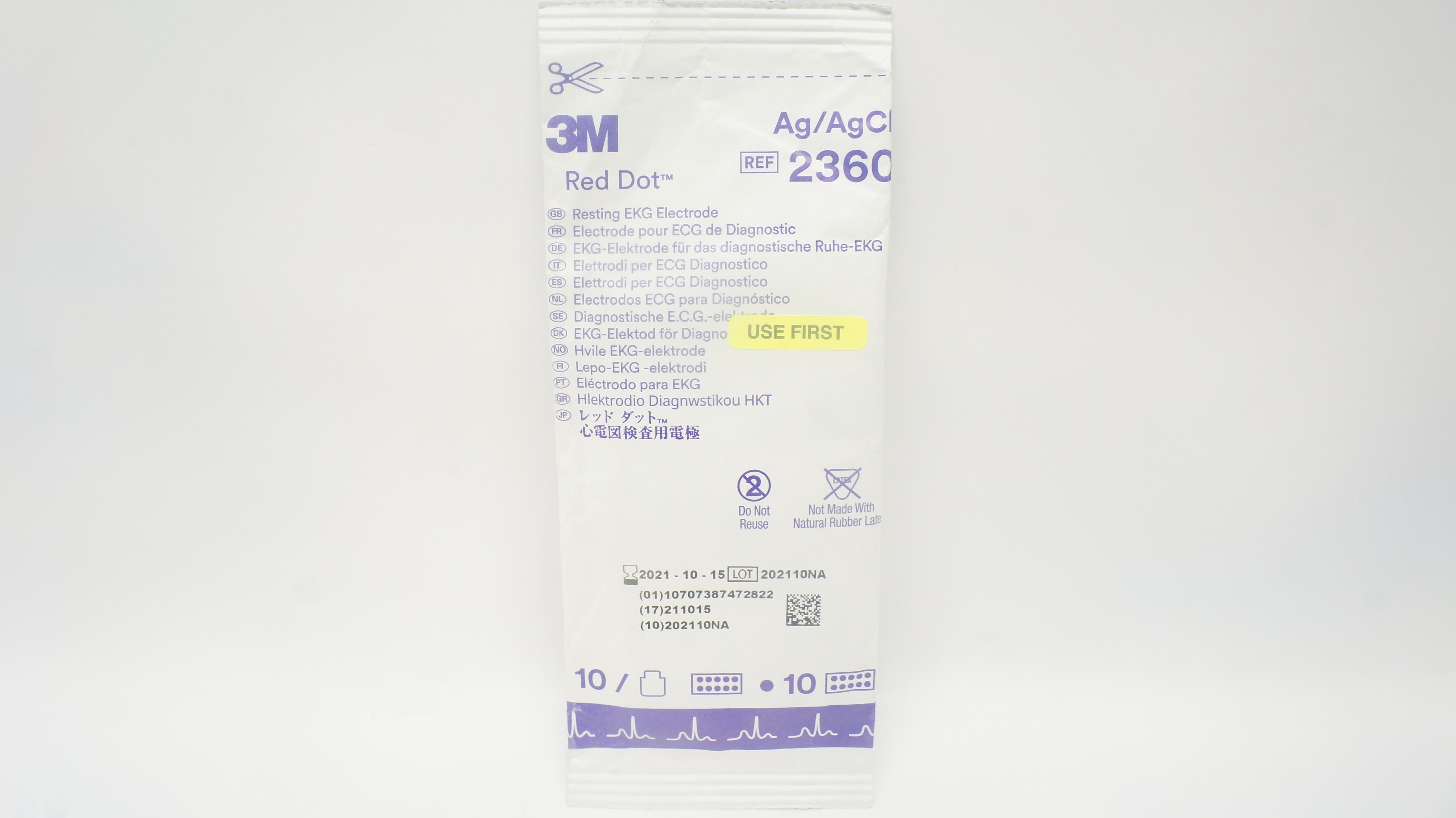 3M 2360 Red Dot Ag/AgCl Resting EKG Electrode (x) - Box of 10