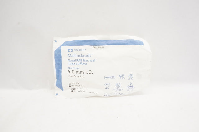 Covidien 86287 Mallinckrodt Nasal RAE Tracheal Tube Cuffless 5.0ID x 6.7mm OD(x)
