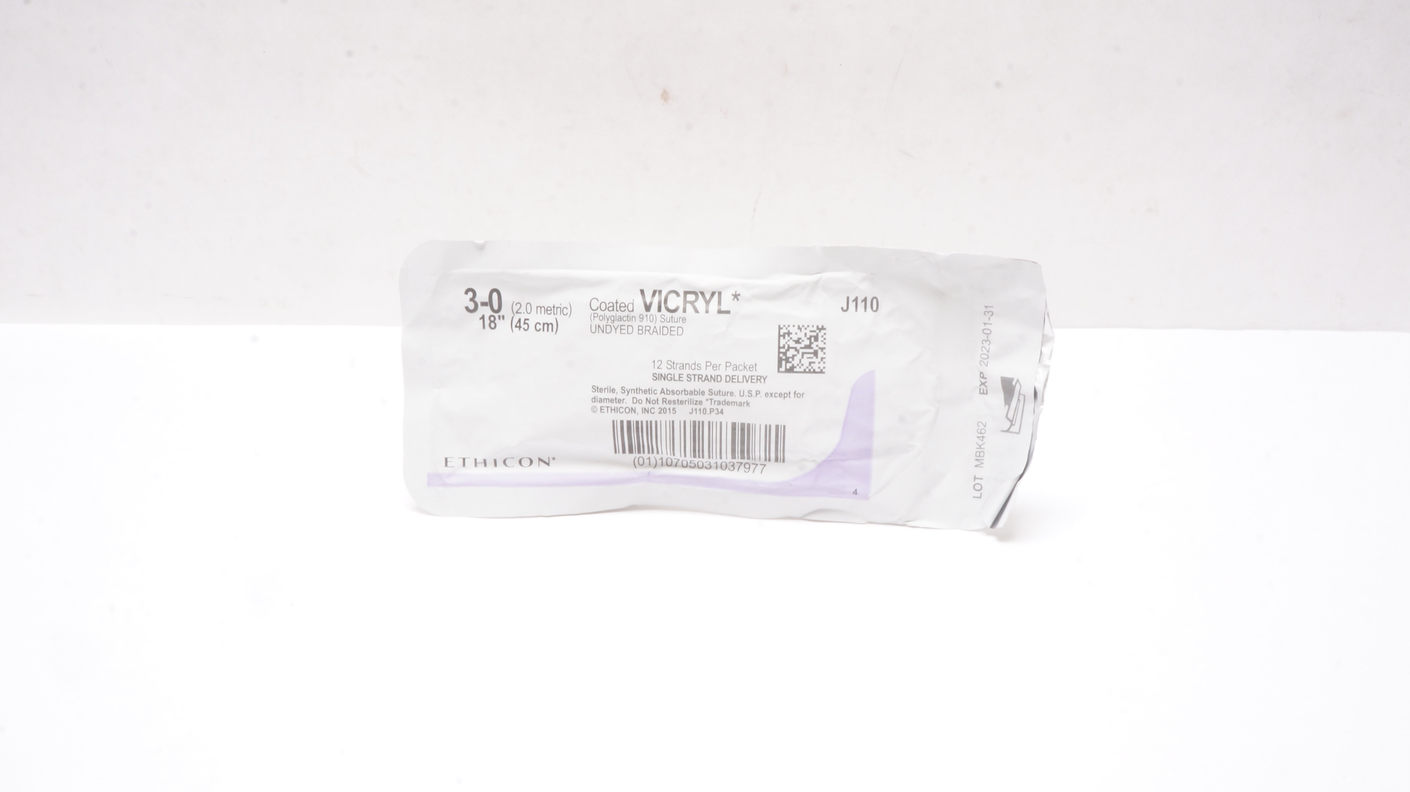 Ethicon J110 3-0 Coated VICRYL Undyed Braided 18inch (x)