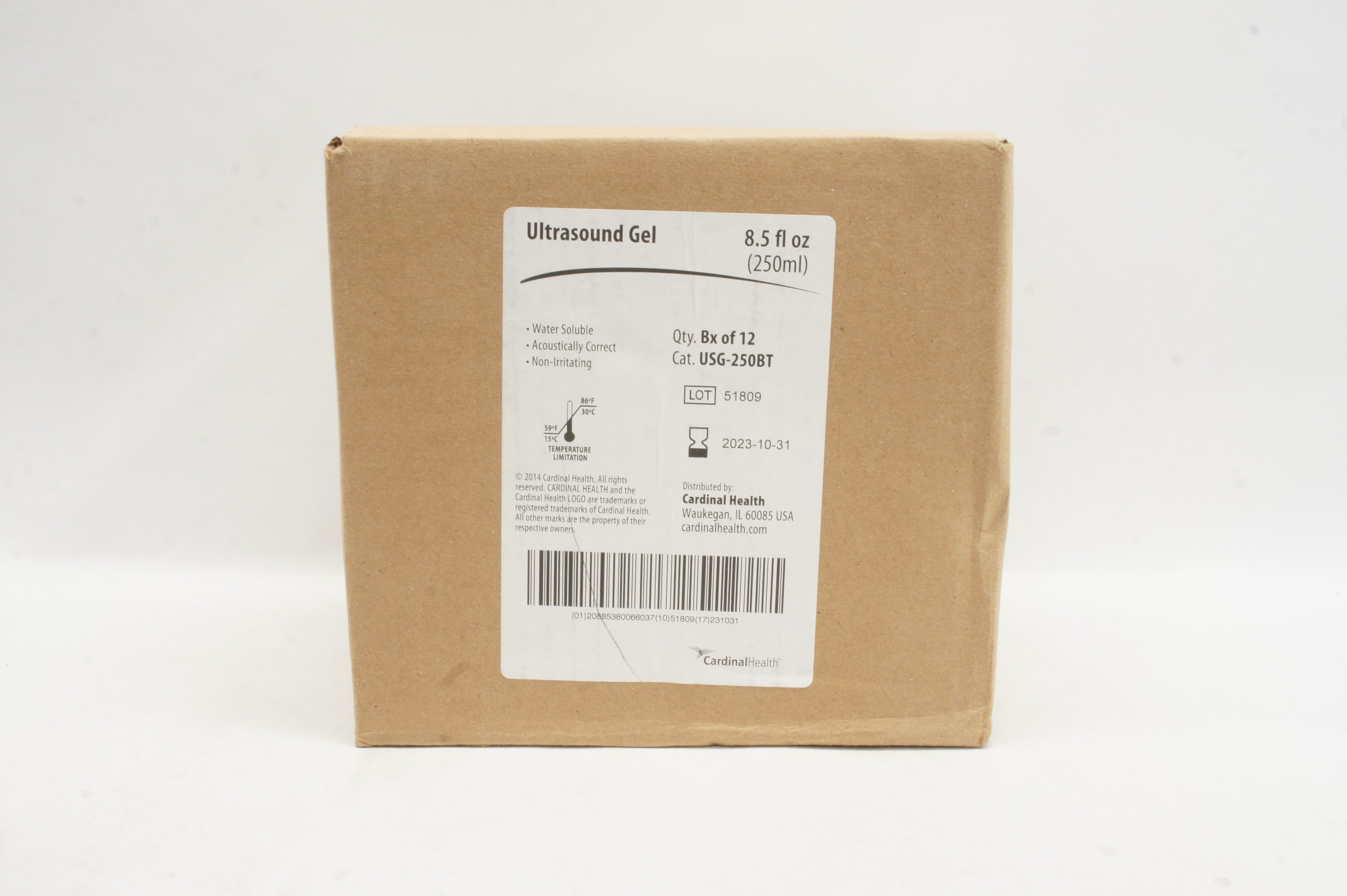Cardinal Health USG-250BT Ultrasound Gel 8.5 fl.oz. - Box of 12
