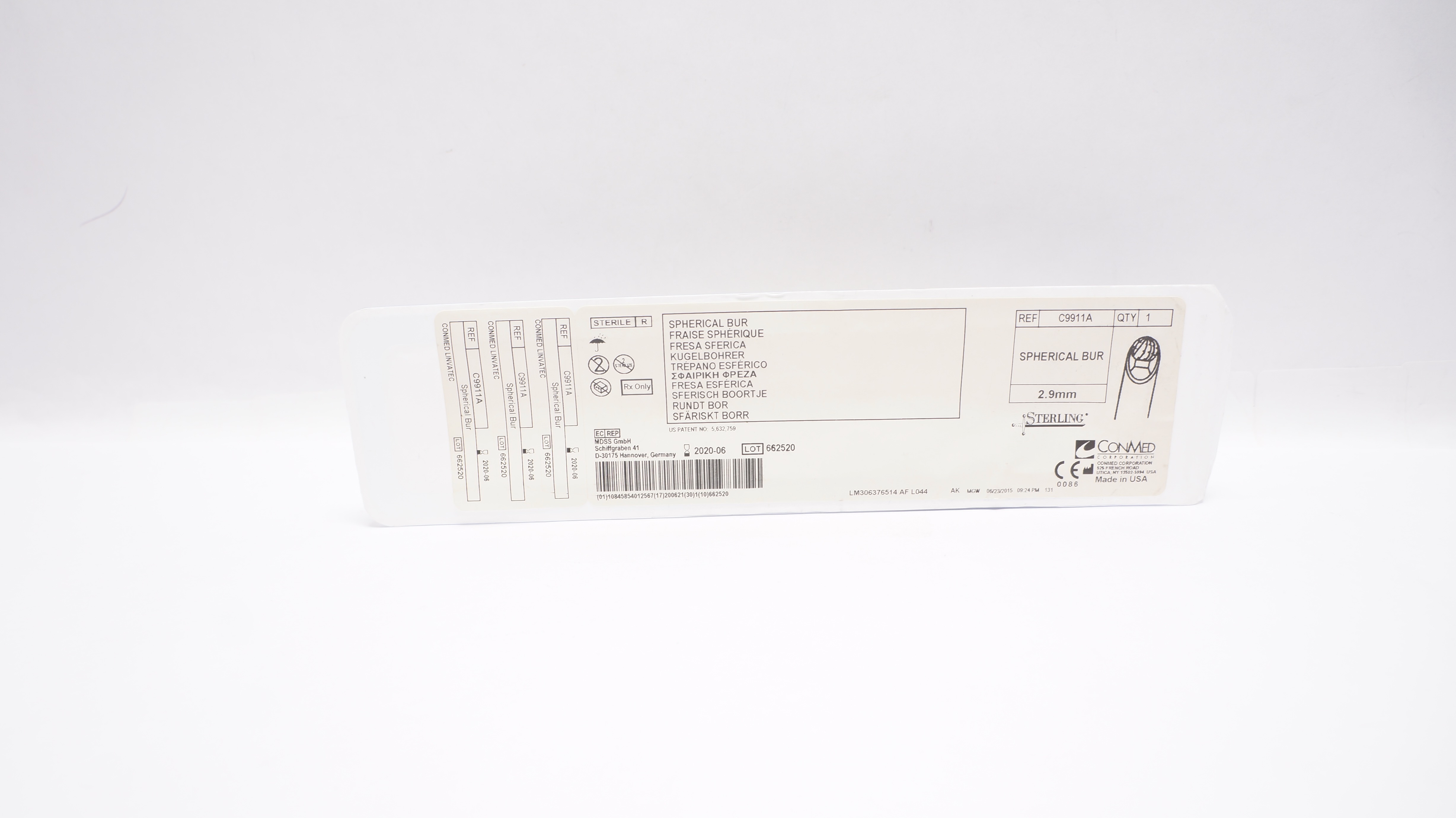 ConMed C9911A Spherical Bur 2.9mm (x)