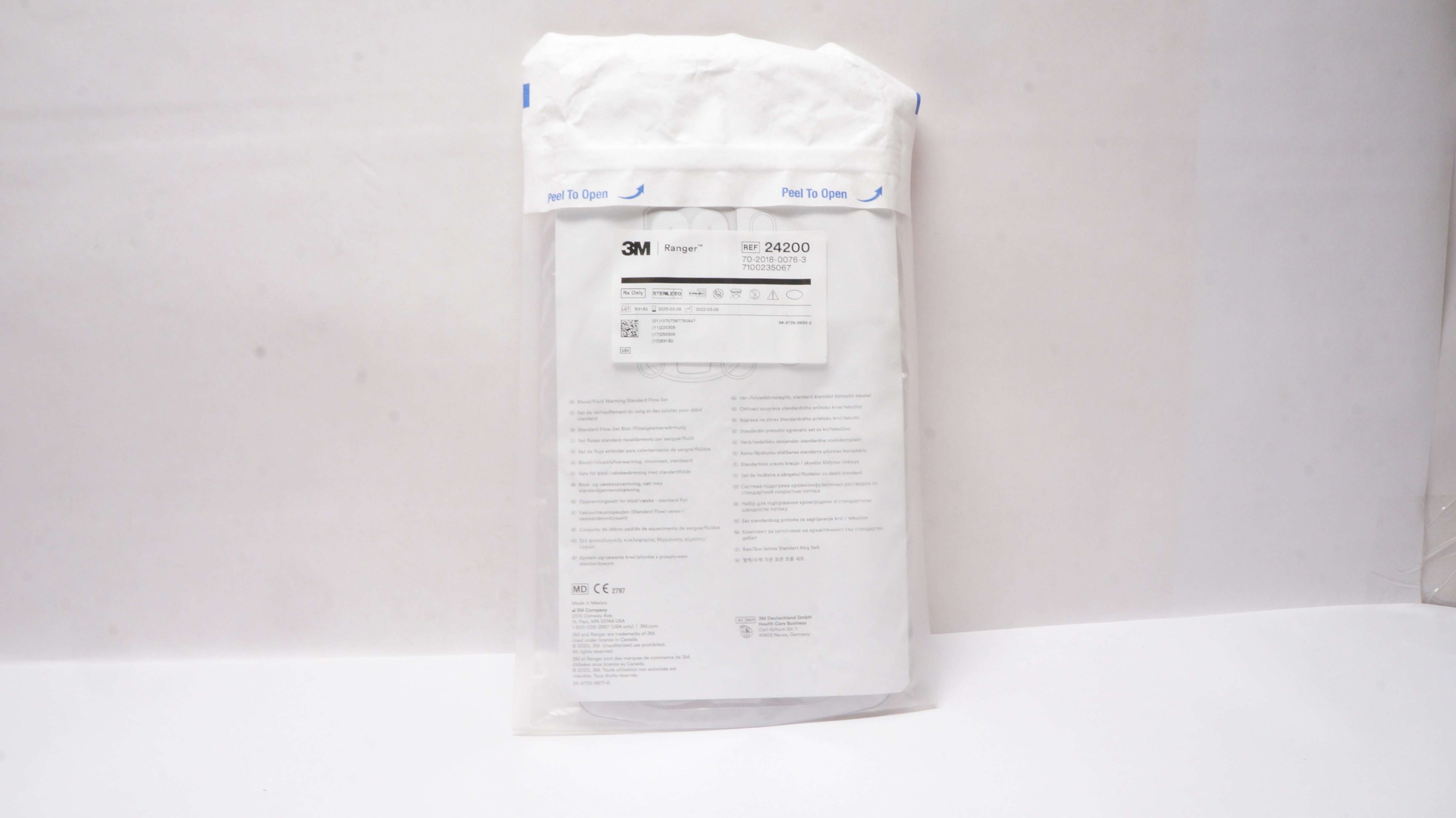 3M 24200 Ranger Blood/Fluid Warming System Standard Flow Set