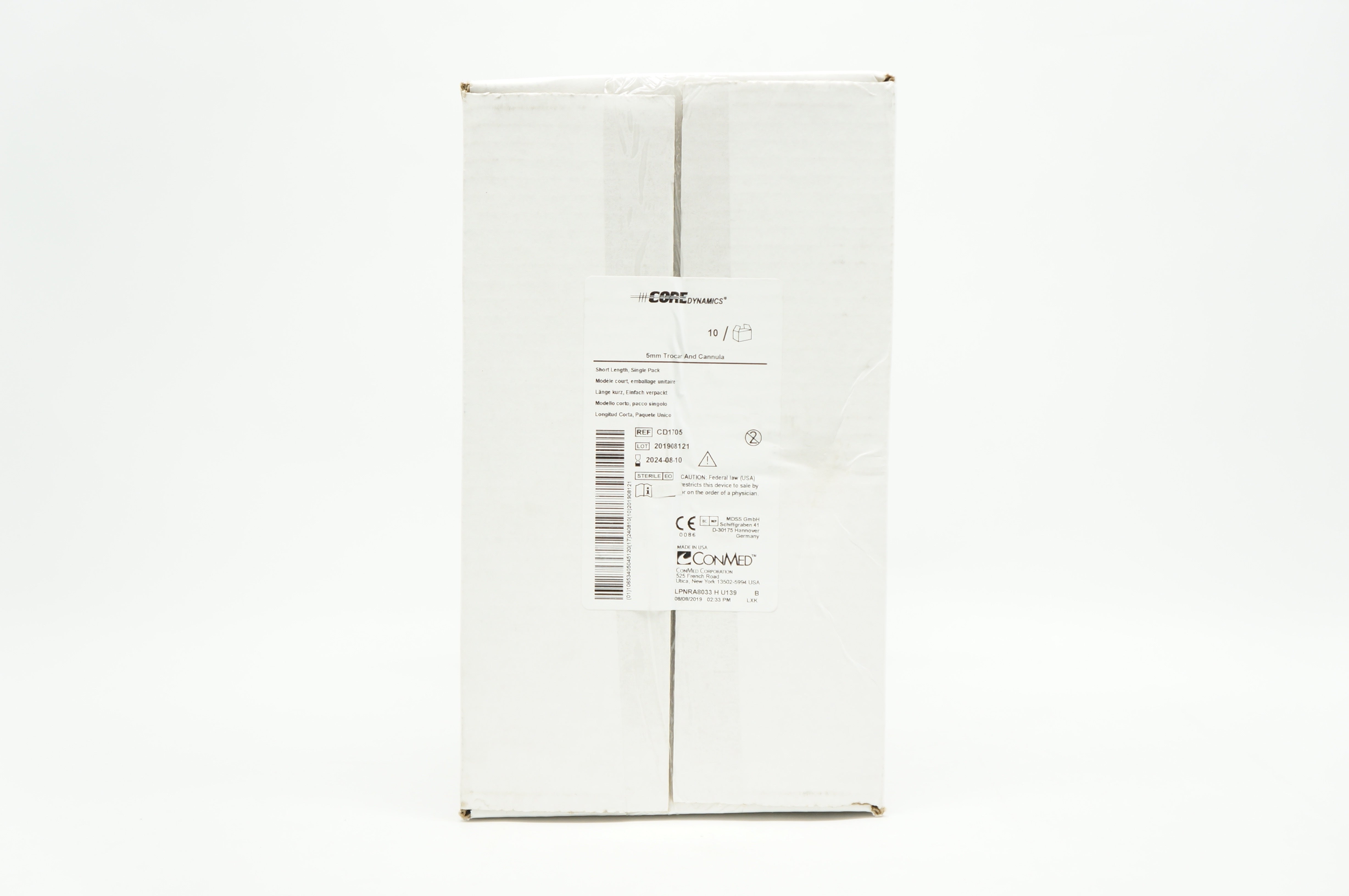 ConMed CD1705 Core Dynamics 5mm Trocar and Cannula - Box of 10