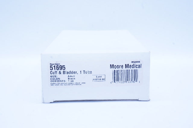 Moore Medical 51695 Cuff & Bladder, 1 Tube, Size Adult, Black, 850mm