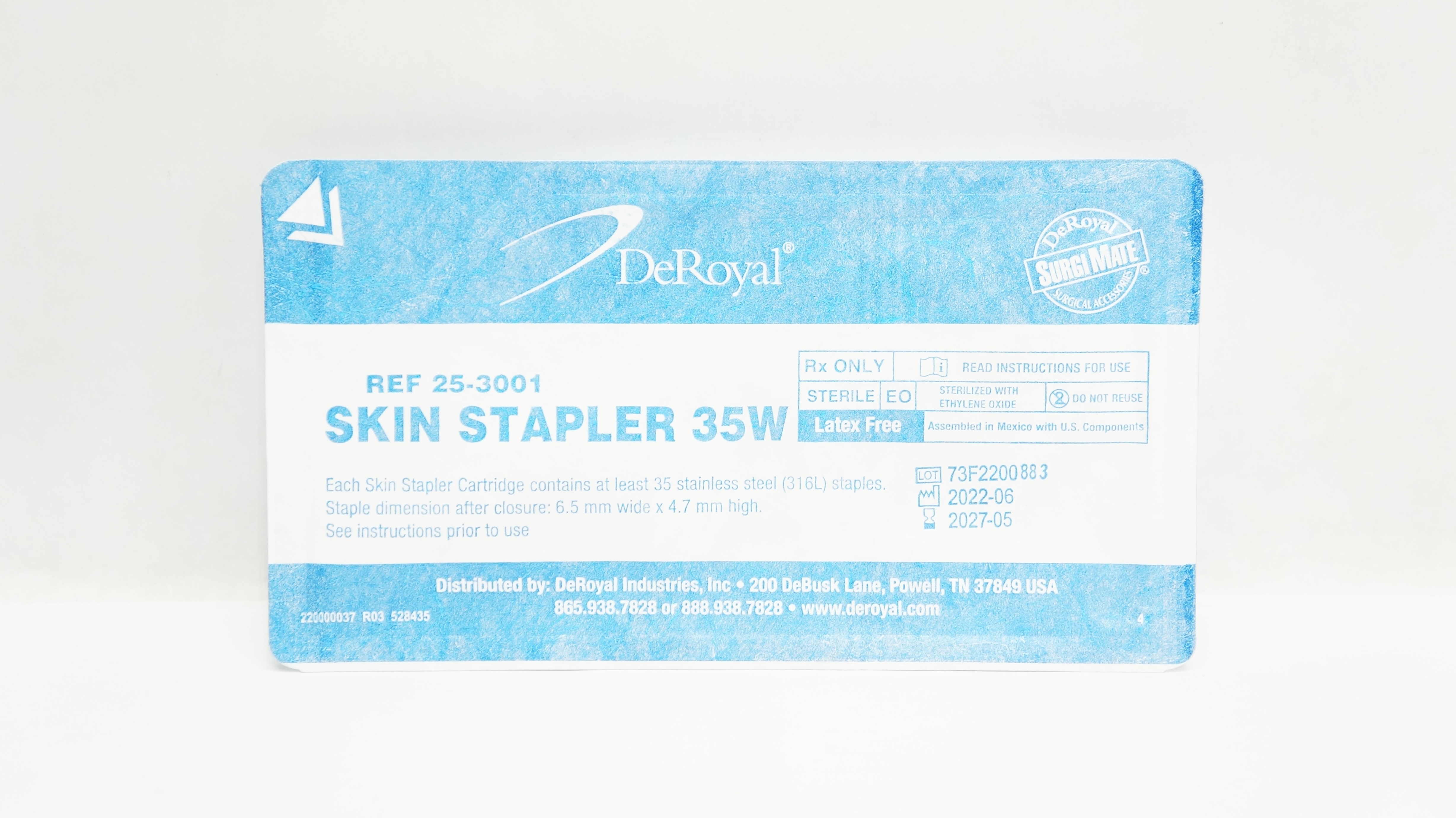 DeRoyal 25-3001 Skin Stapler 35W