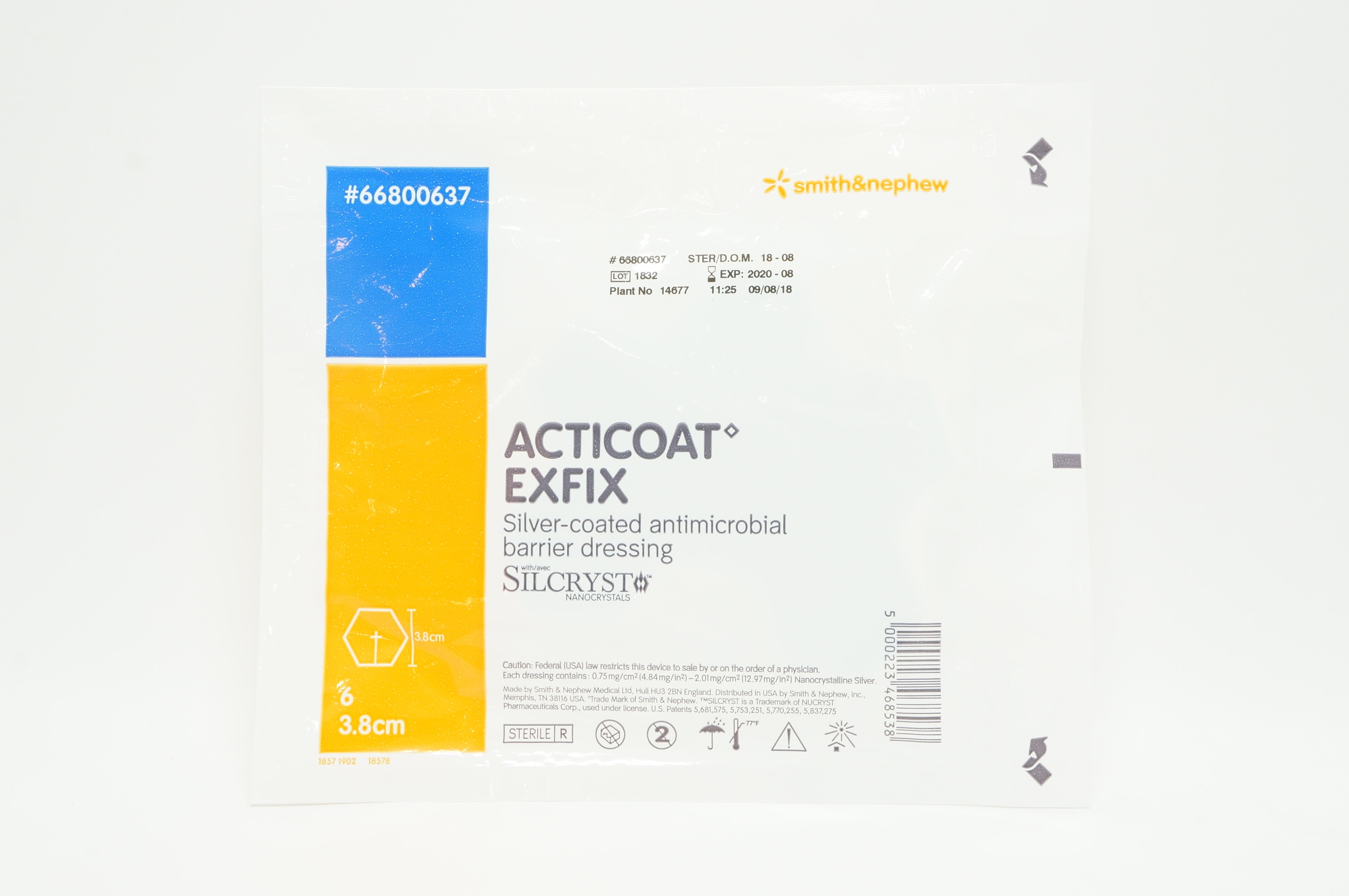 Smith&Nephew 66800637 Acticoat Exfix 3.8cm - Box of 6