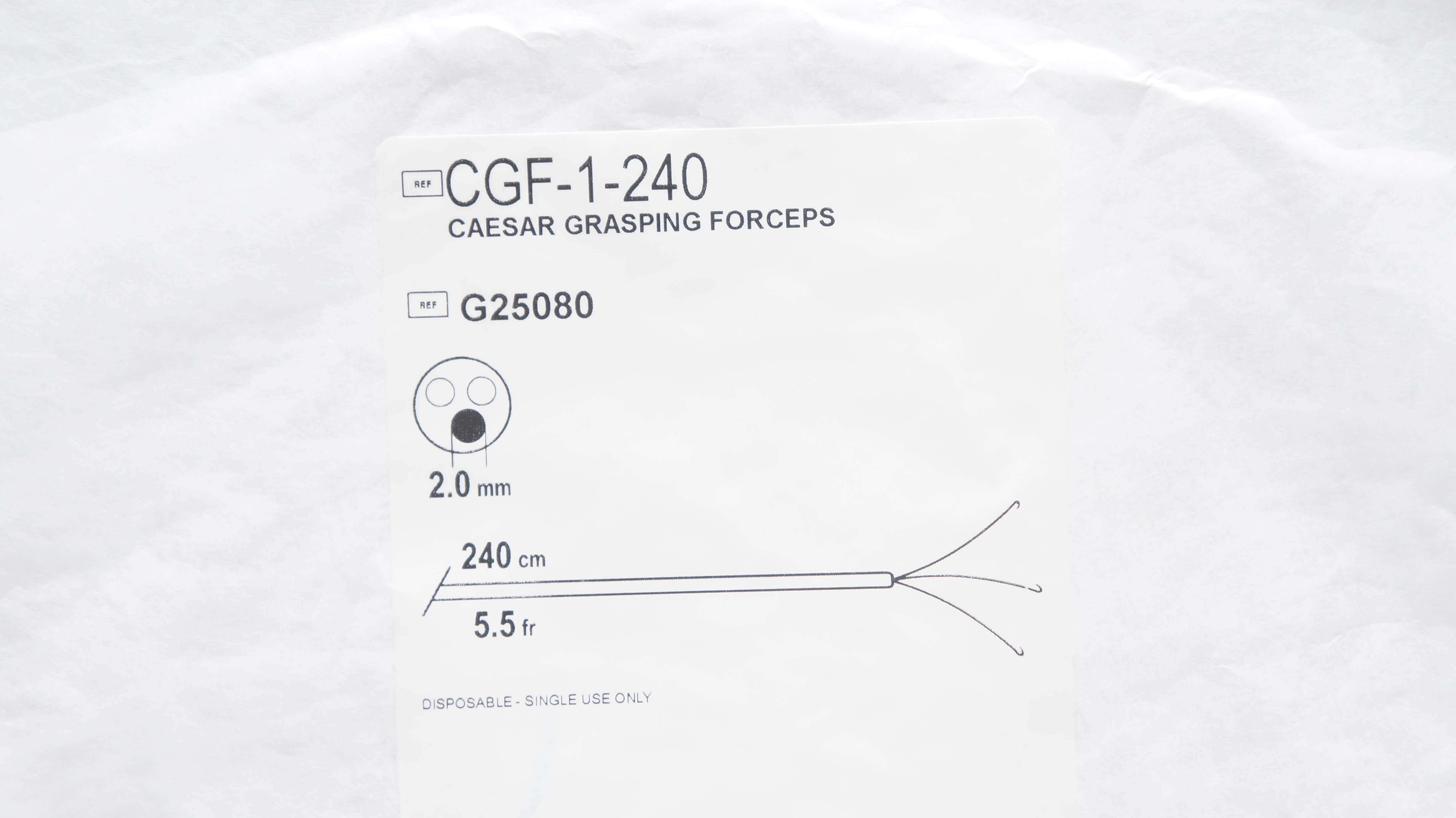 Cook Medical G25080 Caesar Grasping Forceps 5.5Fr 240cm x 2.0mm (x)