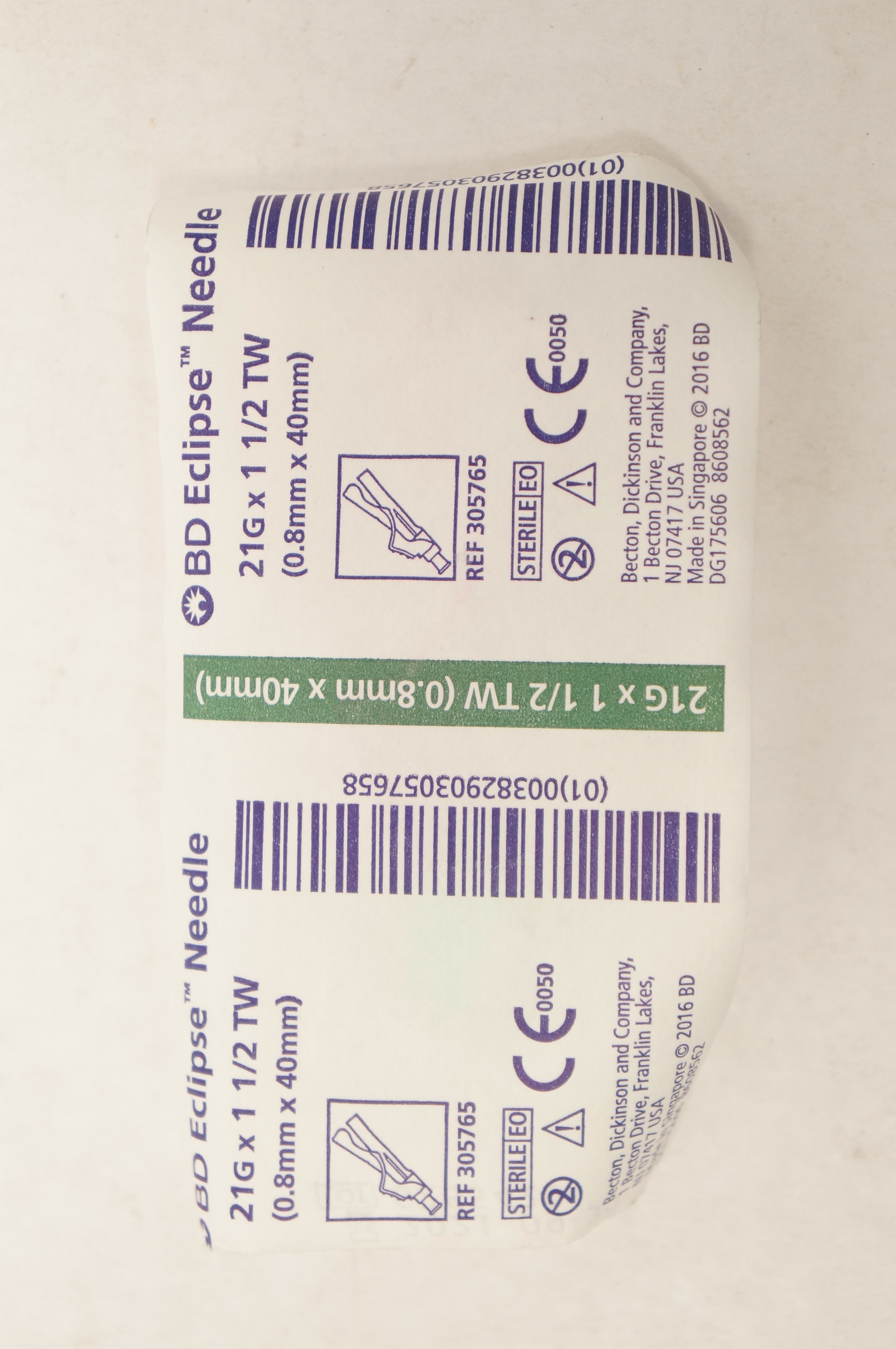 BD 305765 Eclipse Ndle 21G - 1-1/2 TW (x)