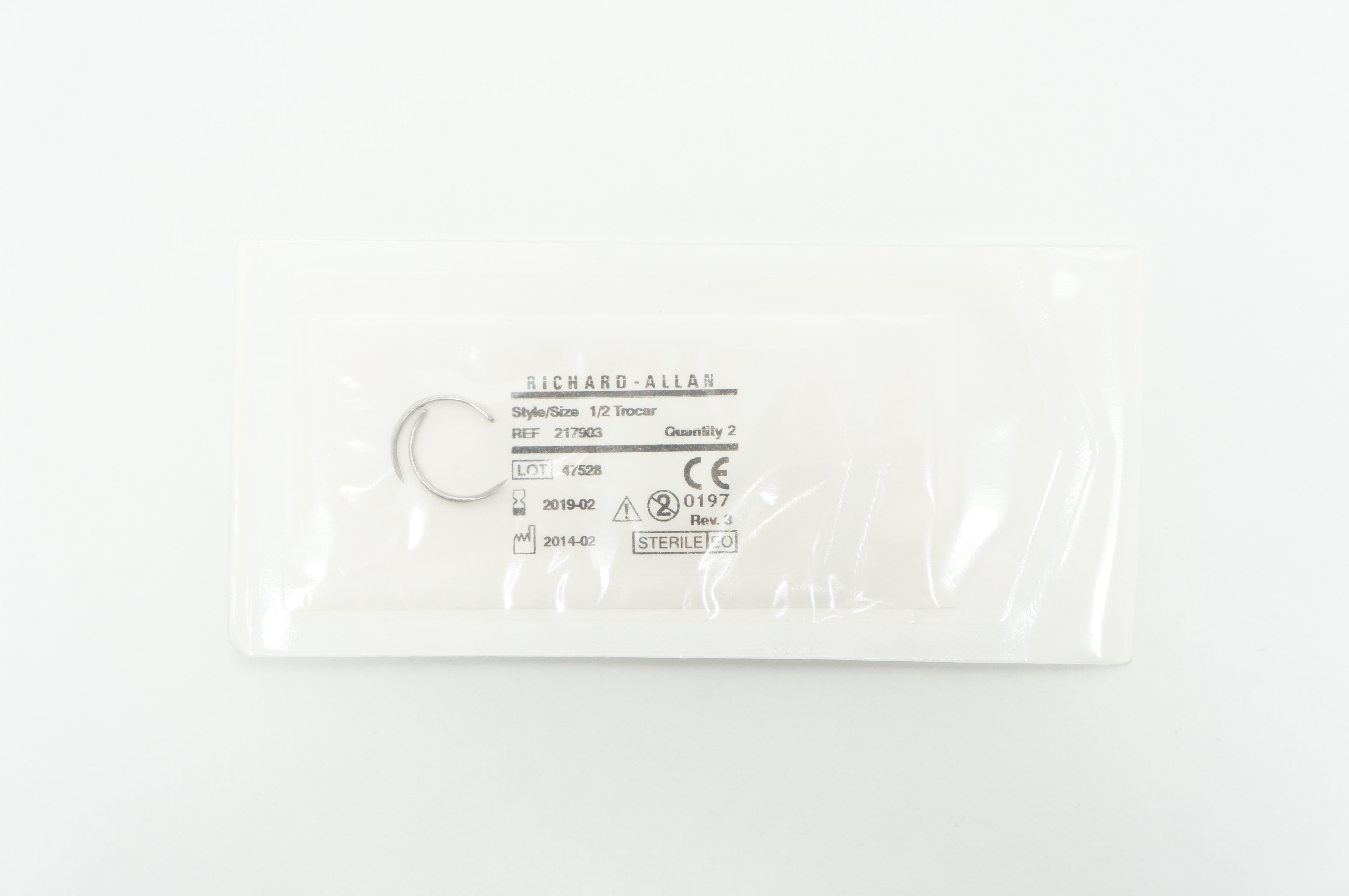 Richard Allan 217903 Stre Ndle 1/2 Trocar (x) - Pack of 2