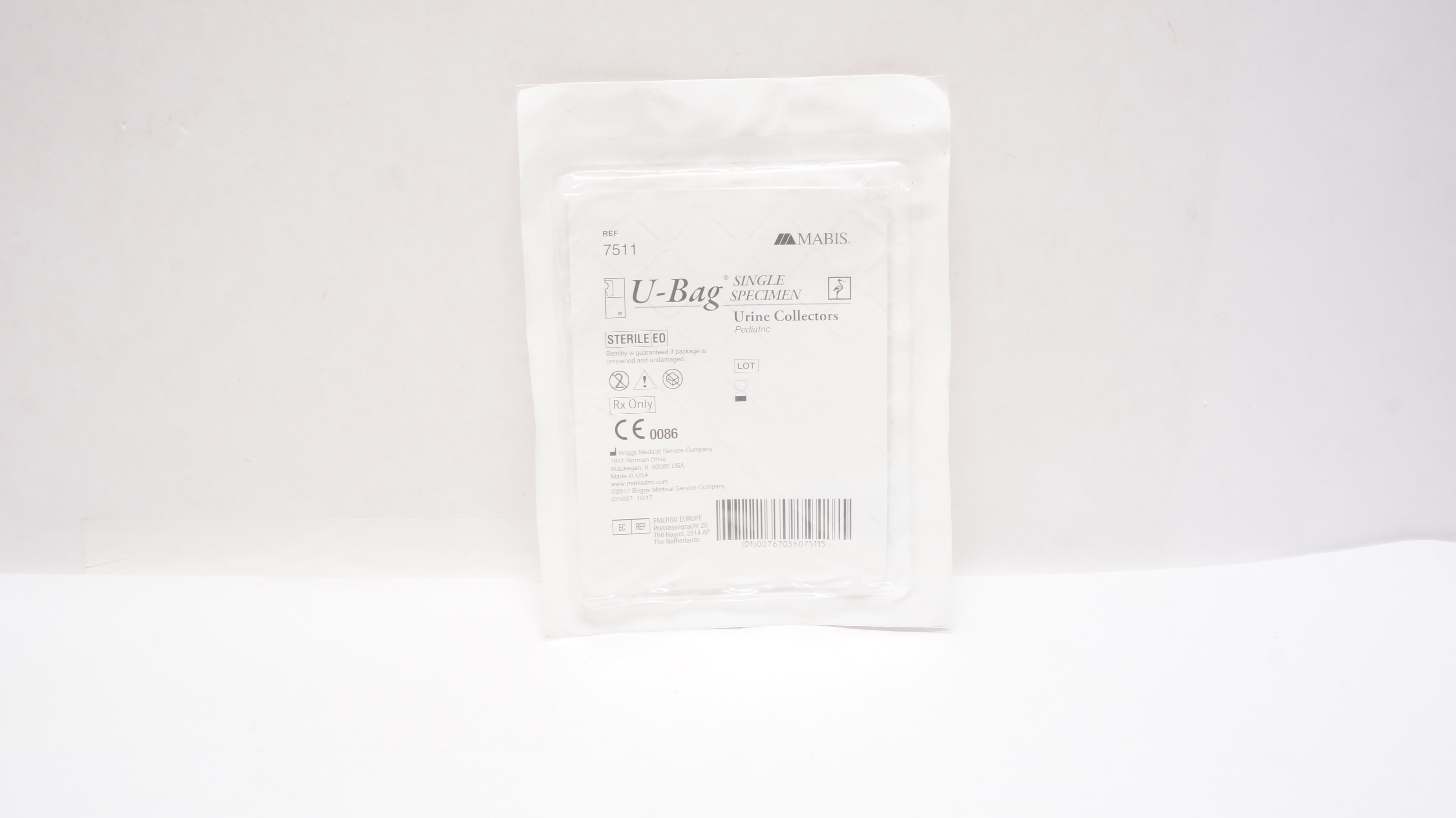 Mabis 7511 Briggs Medical U-Bag Single Specimen Urine Collectors, Pediatric