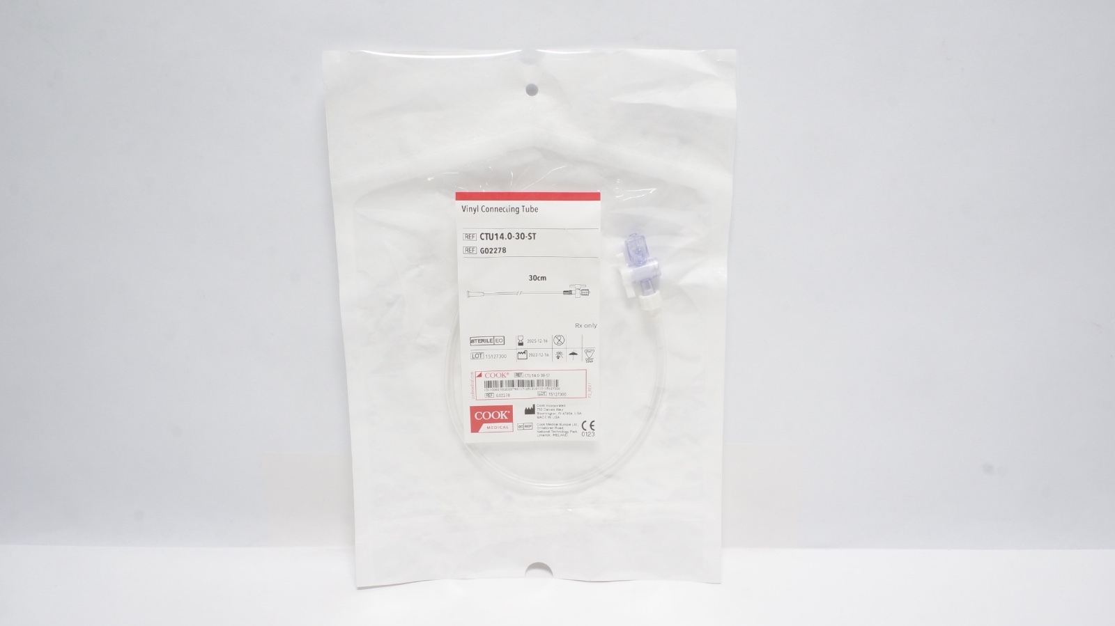 Cook Medical G02278 Vinyl Connecting Tube 30cm