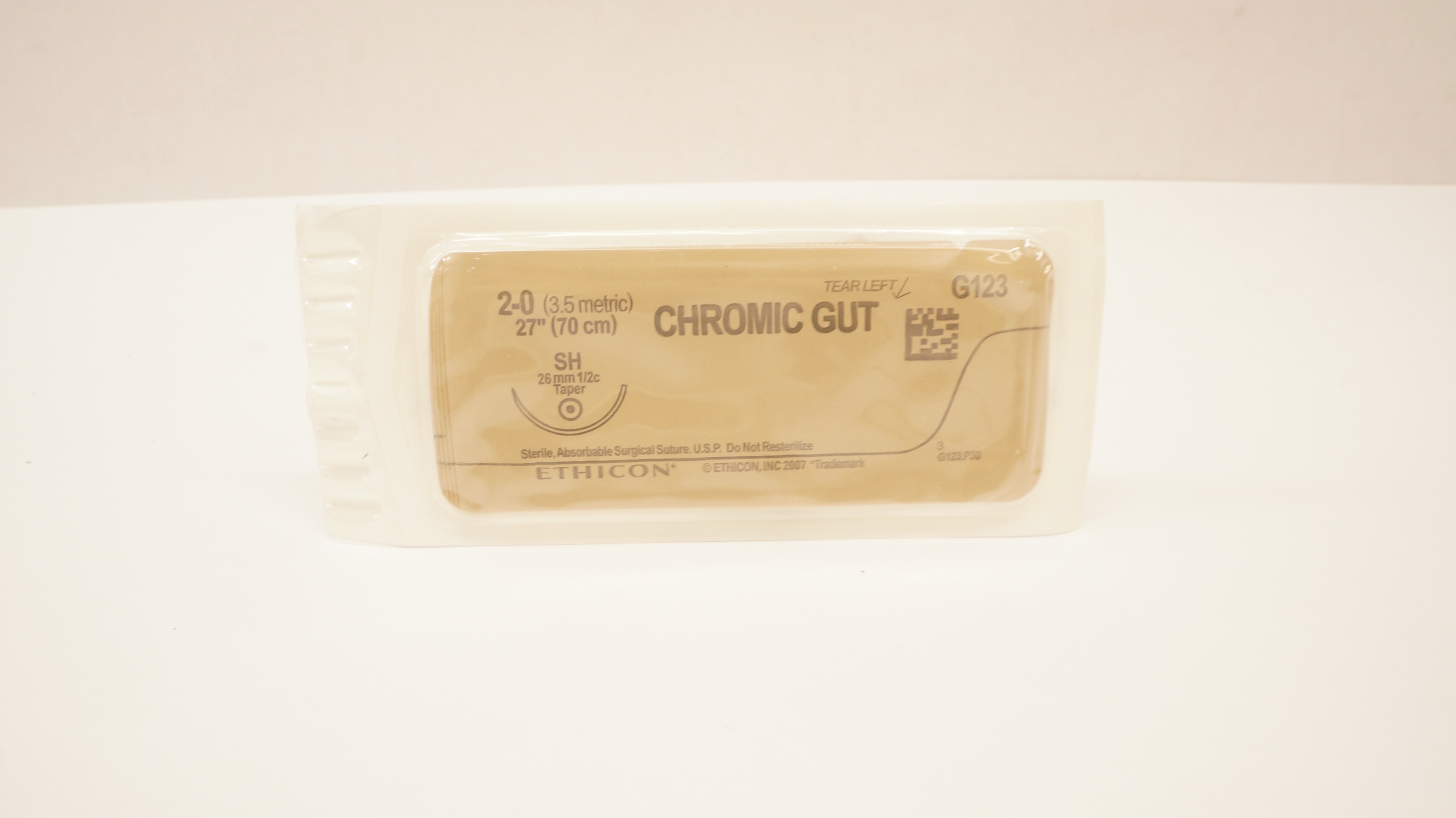 Ethicon G123 2-0 Chromic Gut  Surgical Stre SH 26mm 1/2c Taper 27inch (x)