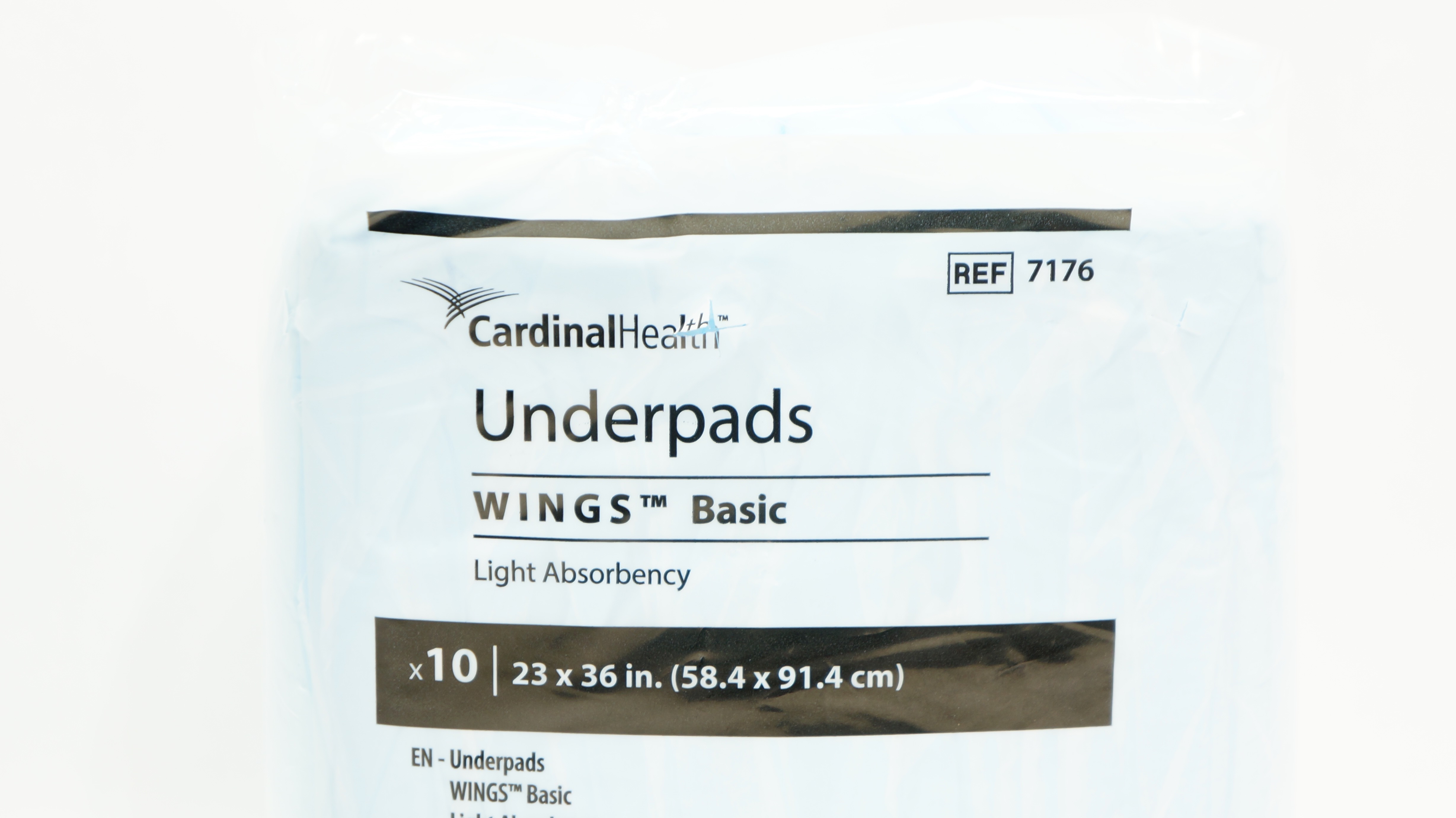 Cardinal Health 7176 Wings Basic Underpads 23inch x 36inch - Pack of 10