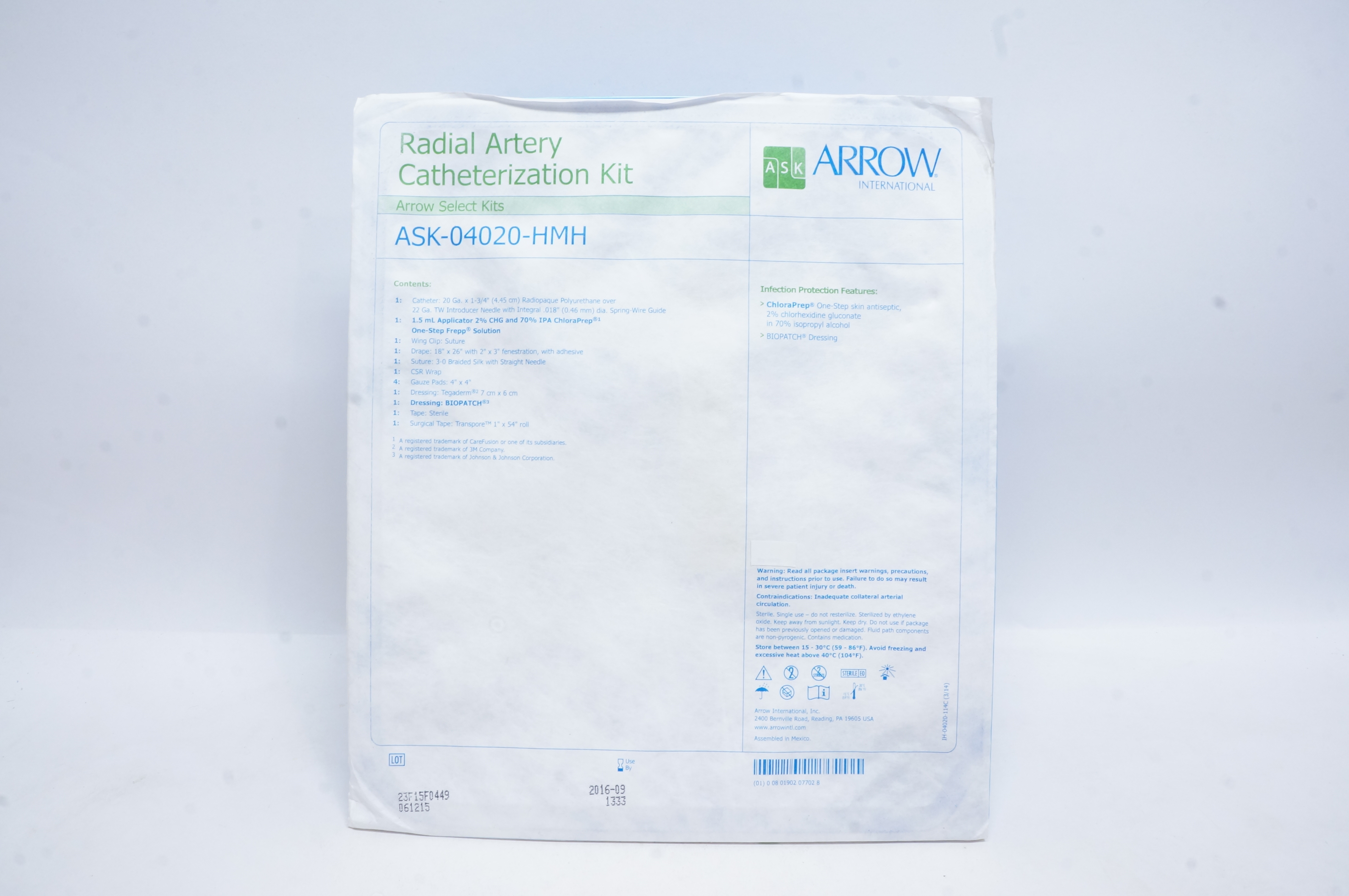 Arrow ASK-04020-HMH Radial Artery Catheterization Kit (x)