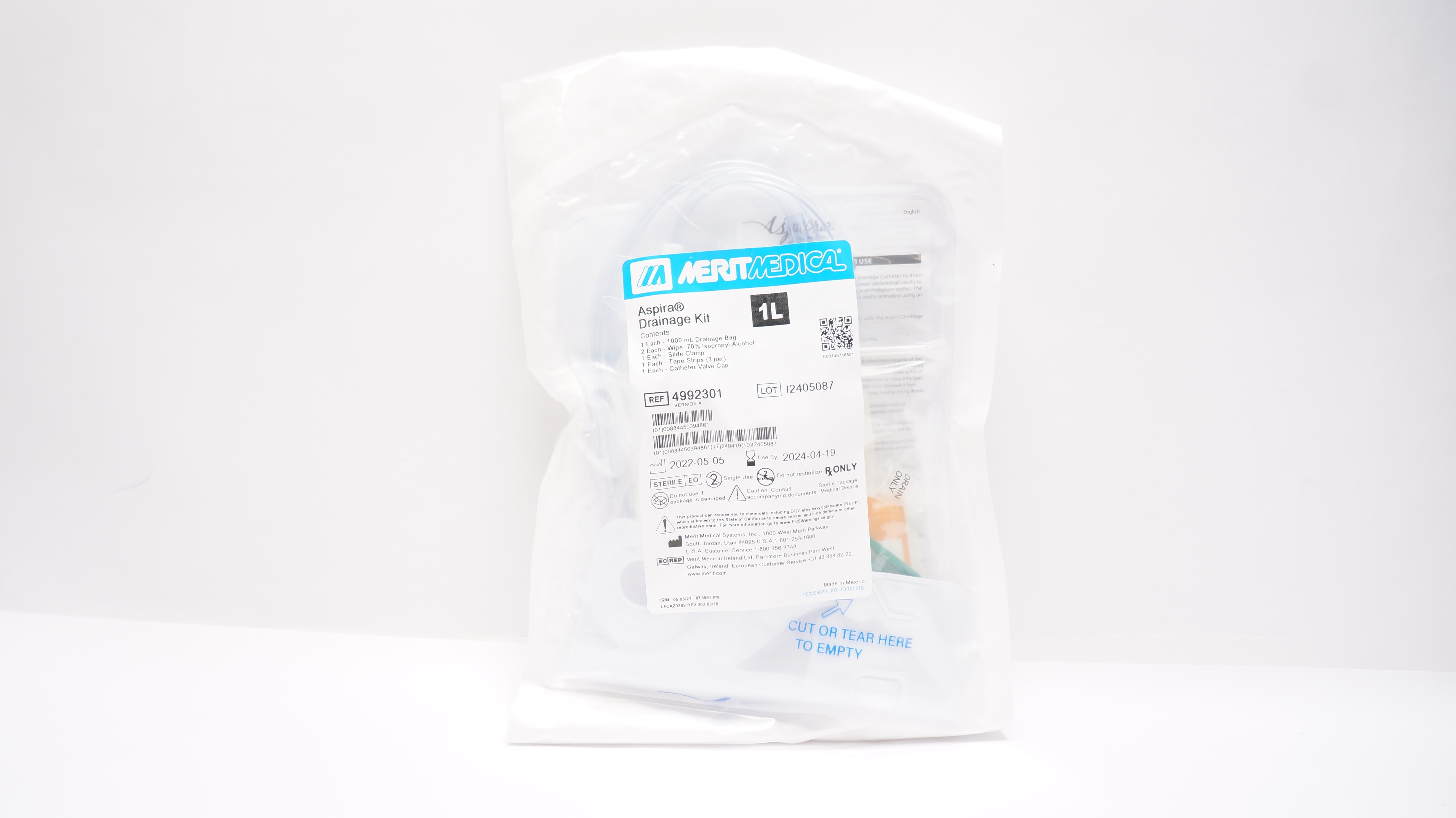 Merit Medical 4992301 Aspira Drainage Kit 1L