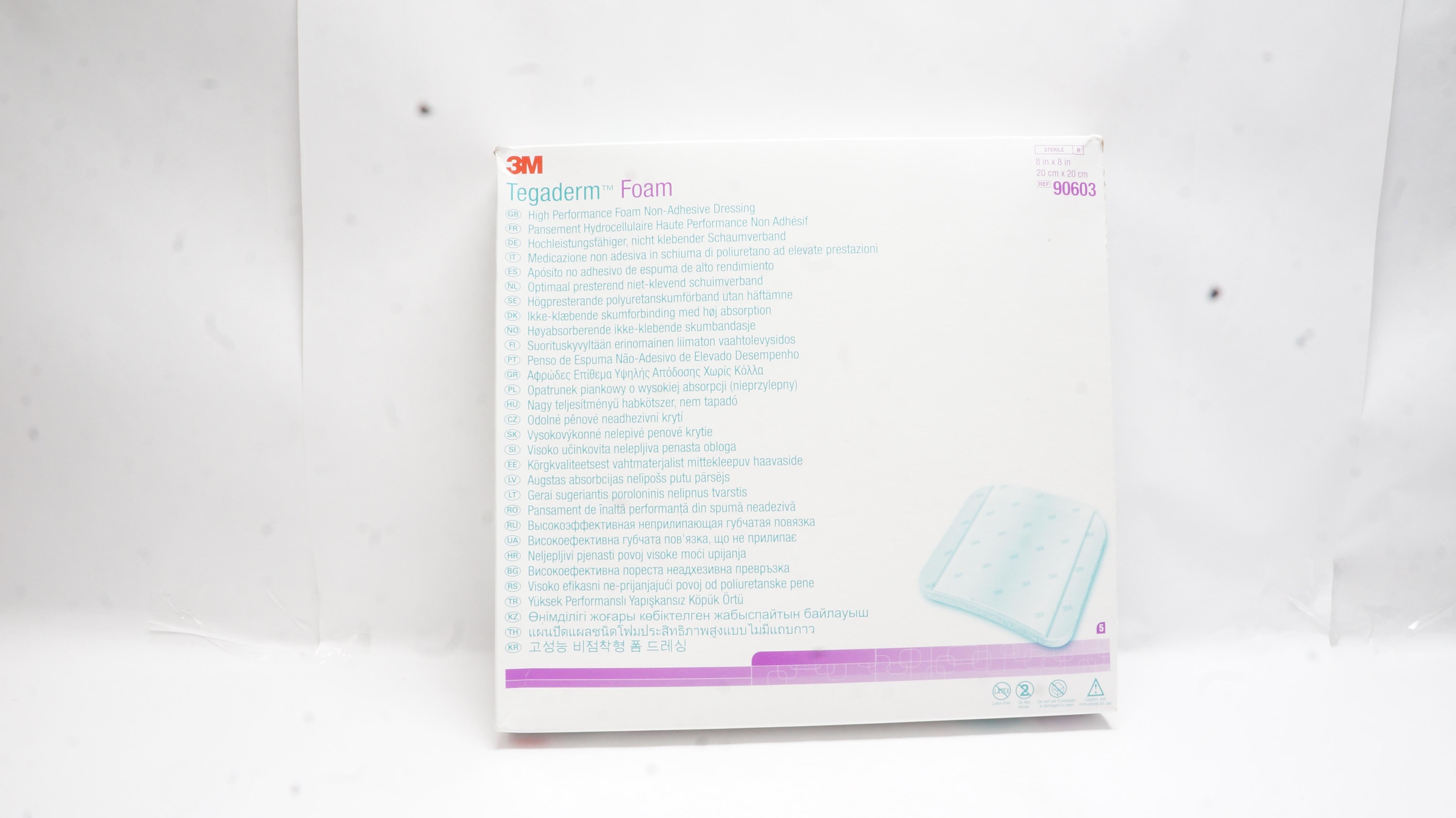 3M 90603 Tegaderm Foam Non-Adhesive Dressing 8inch x 8inch (x) - Box of 5