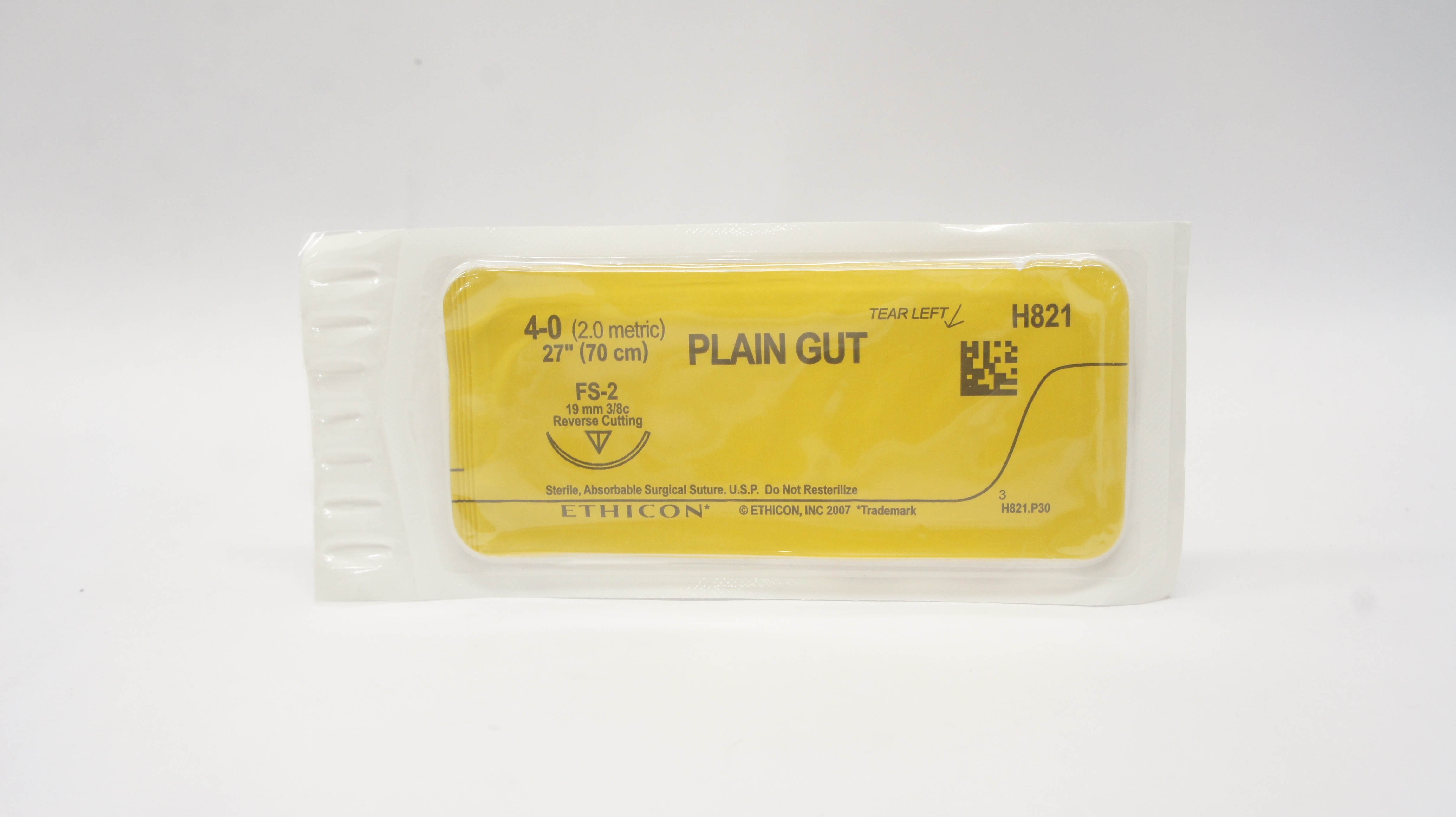 Ethicon H821 4-0 PLAIN GUT Surgical Stre FS-2 19mm 3/8c ReverseCutting 27inch(x)