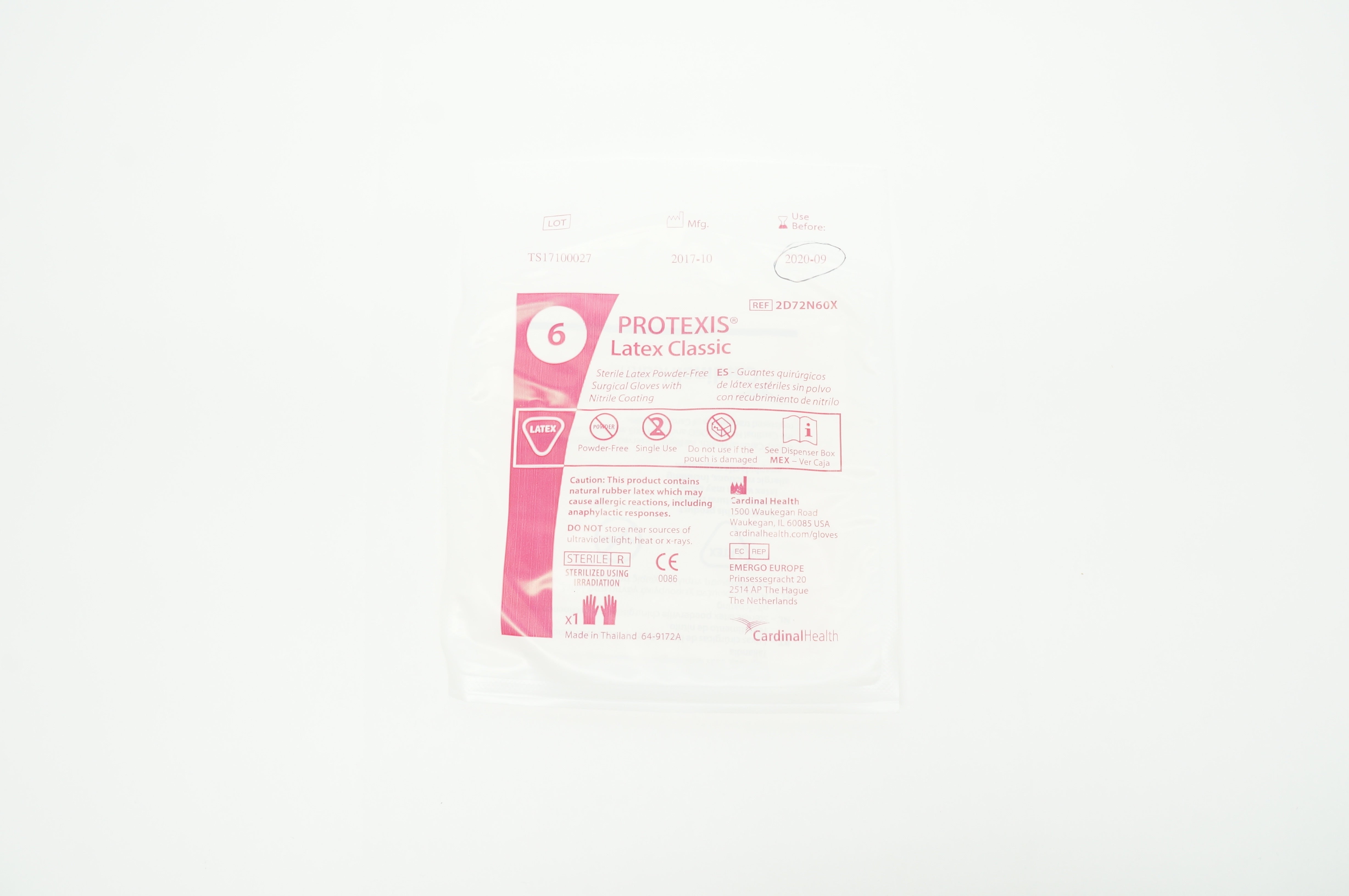 Cardinal Health 2D72N60X Protexis Latex Classic Surgical Gloves, 6 (x)