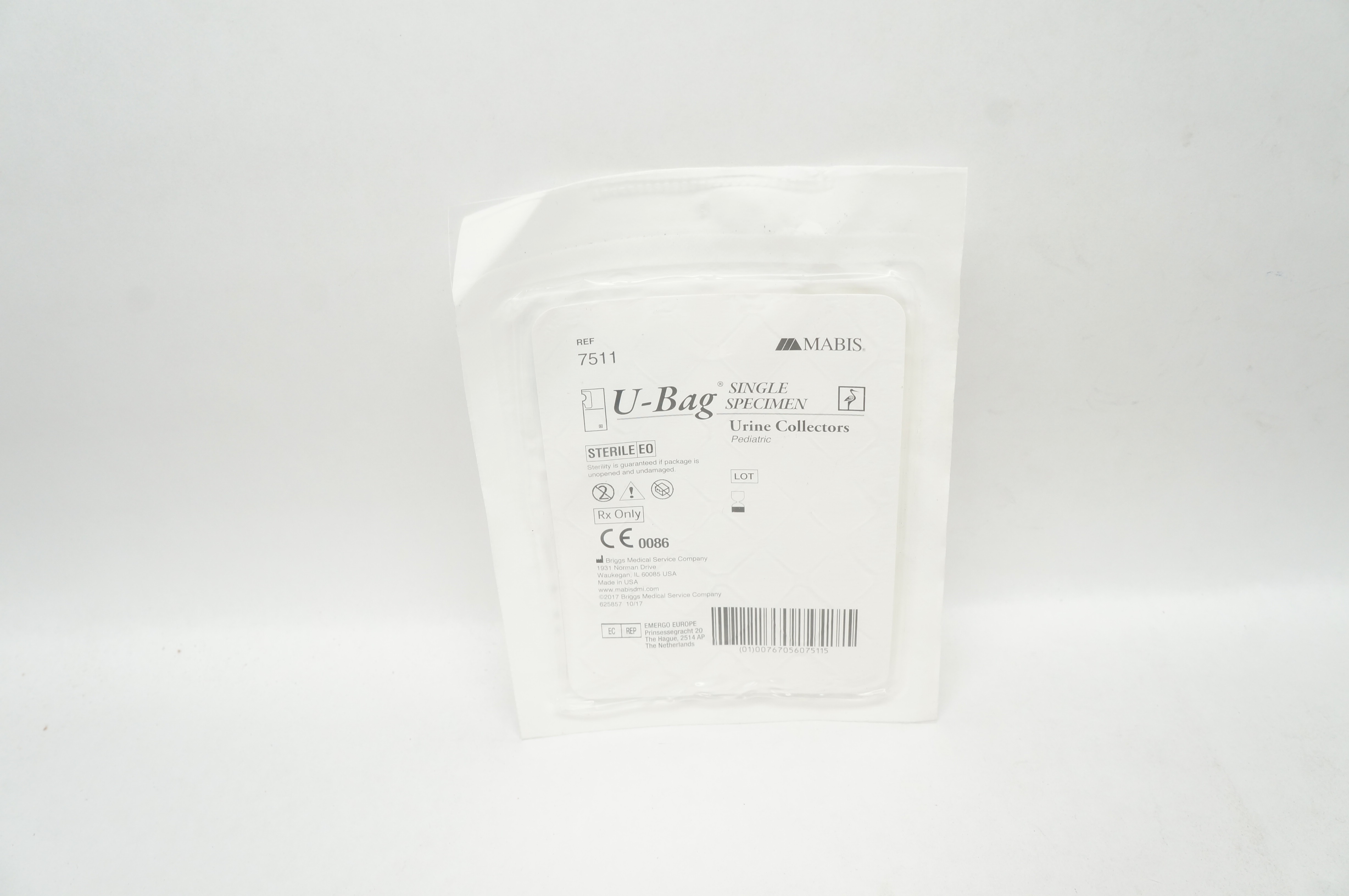 Mabis 7511 Briggs Medical U-Bag Single Specimen Urine Collectors Pediatric