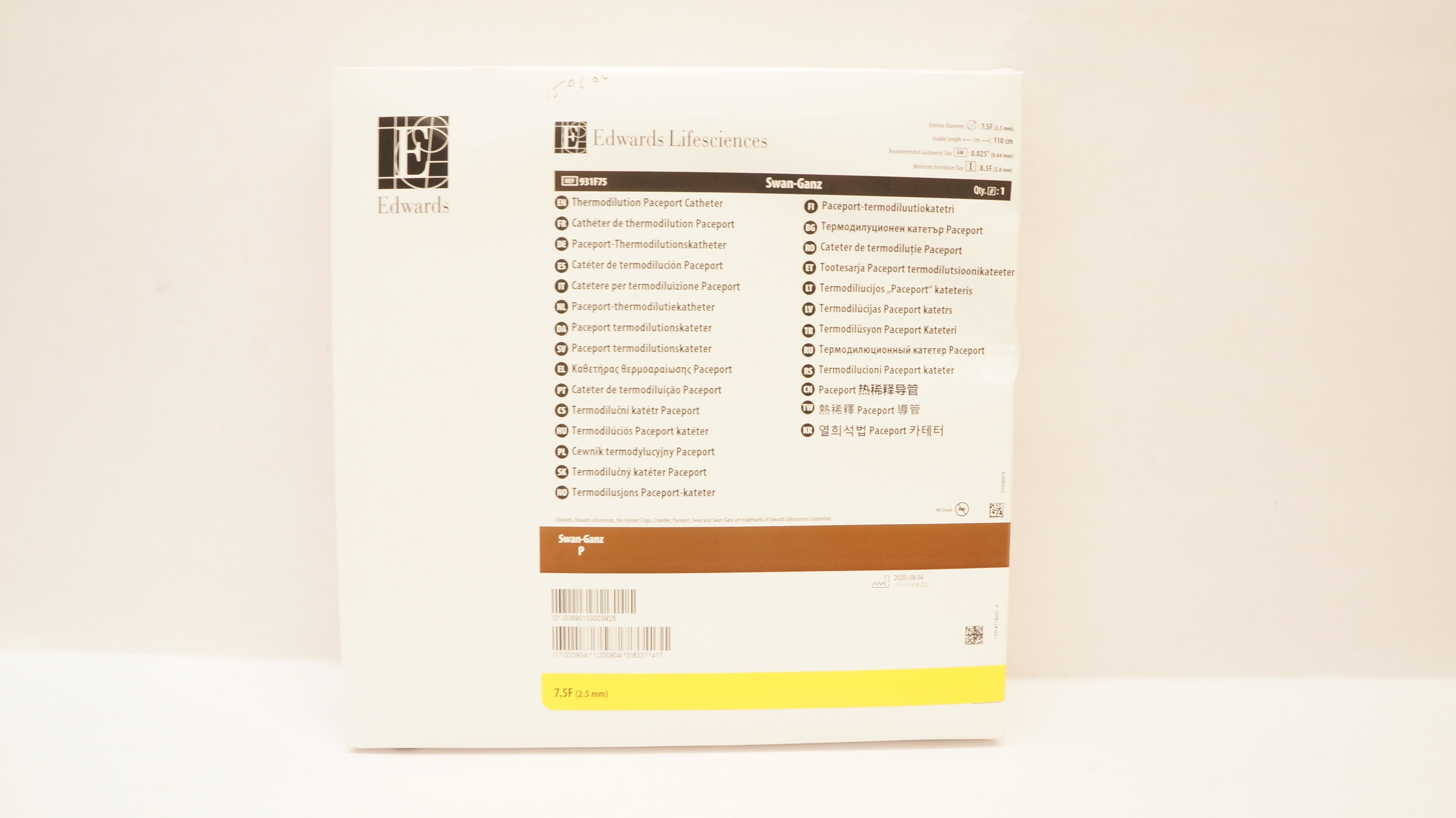 Edwards Lifesciences 931F75 Thermodilution Paceport Cath. 7.5 F (x)