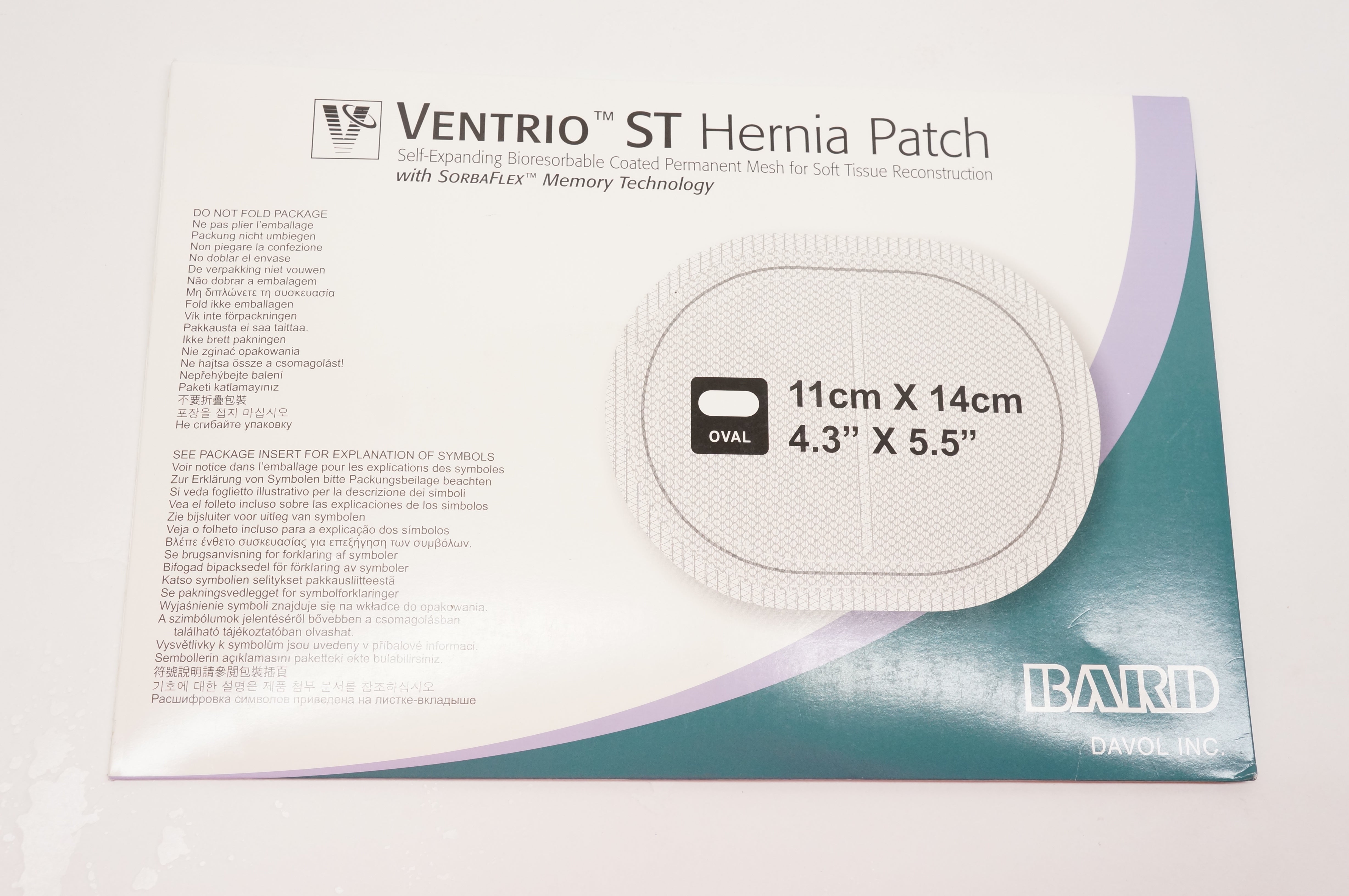 Bard 5950040 Ventrio ST Hernia Patch 4.3inch x 5.5inch (x)