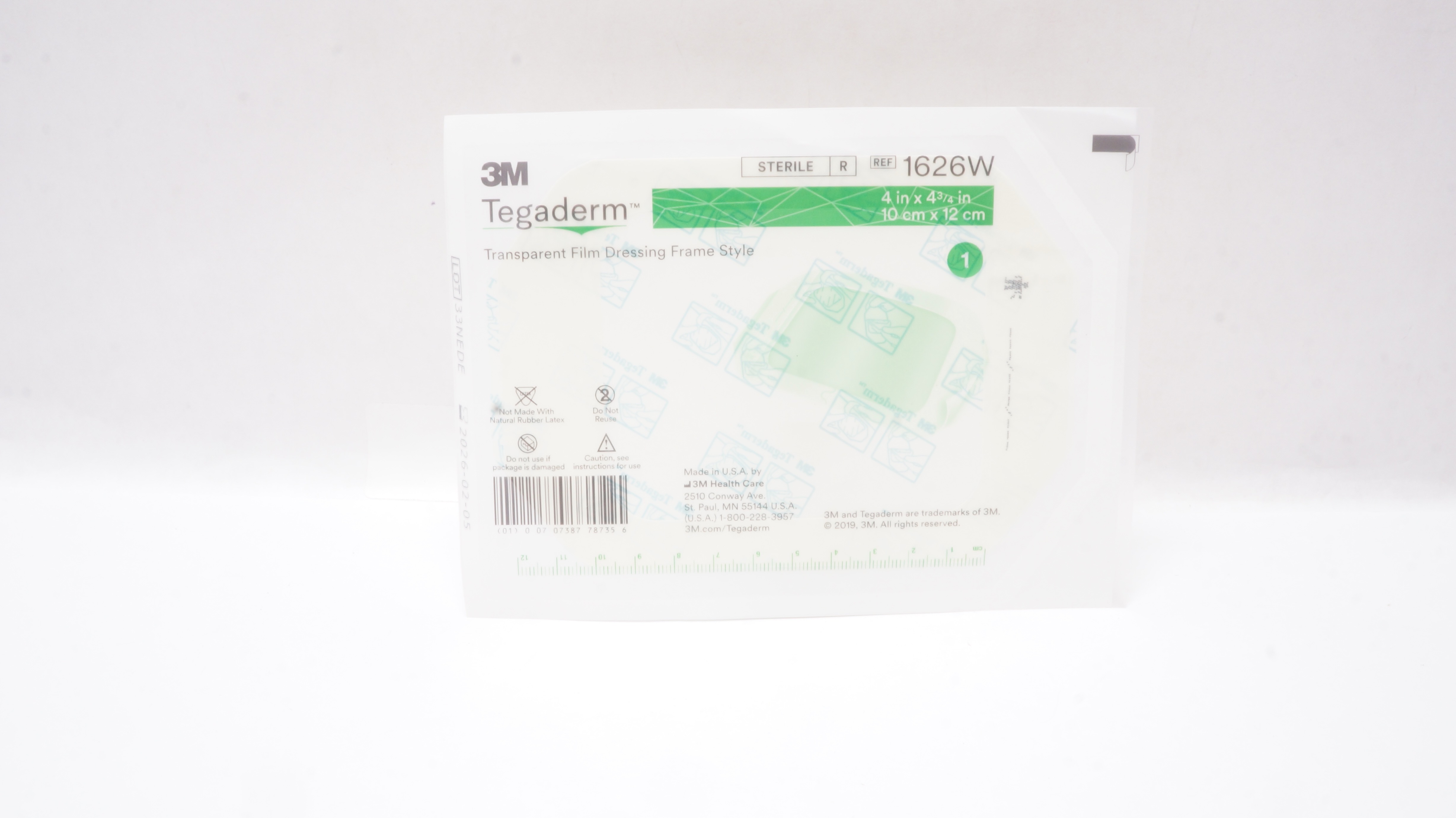 3M 1626W Tegaderm Transparent Film Dressing Frame Style 4inch x 4-3/4inch