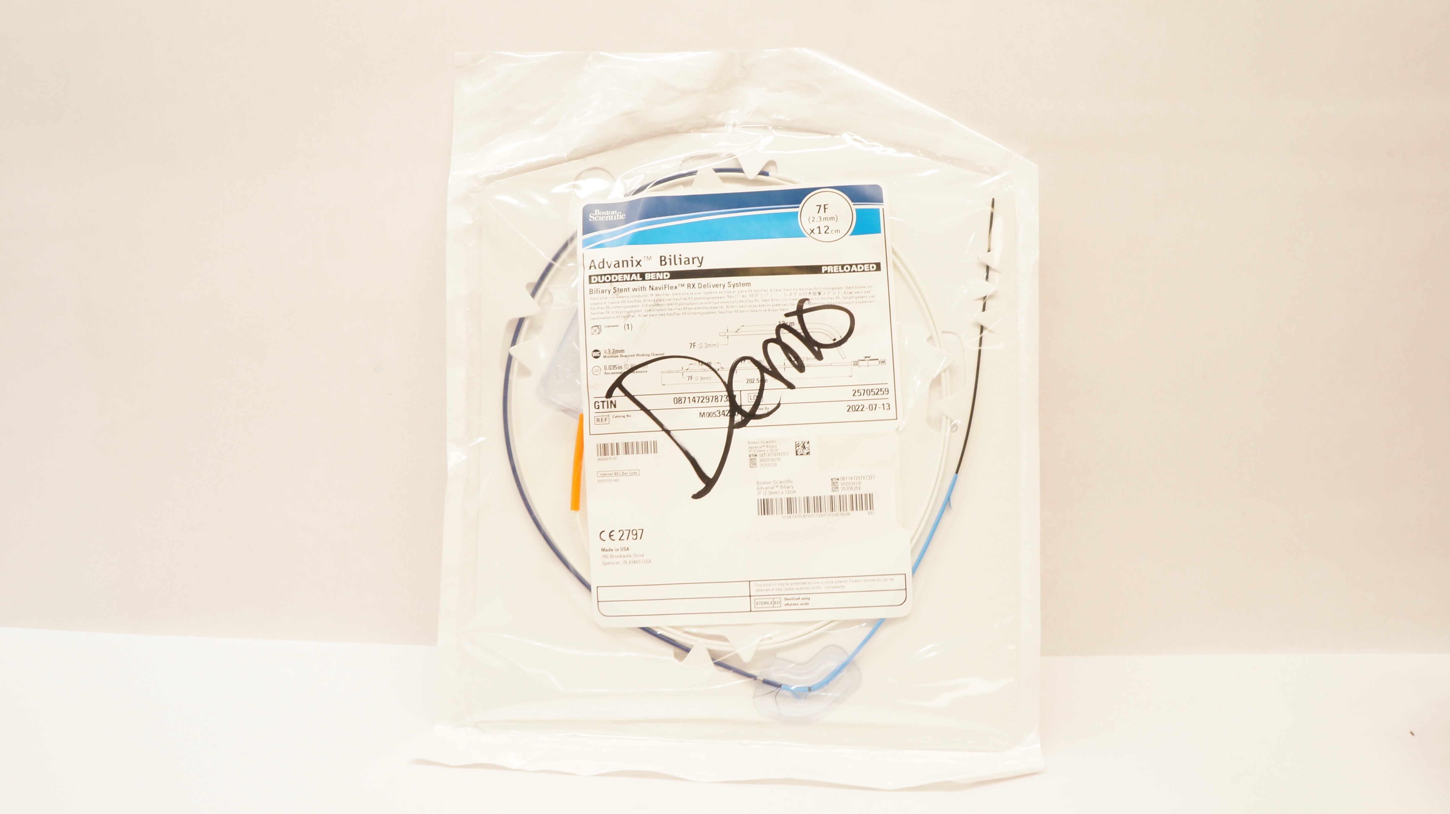 Boston Scientific M00534230 Advanix Duodenal Bend Rx Biliary Stnt 7F x 12cm (x)