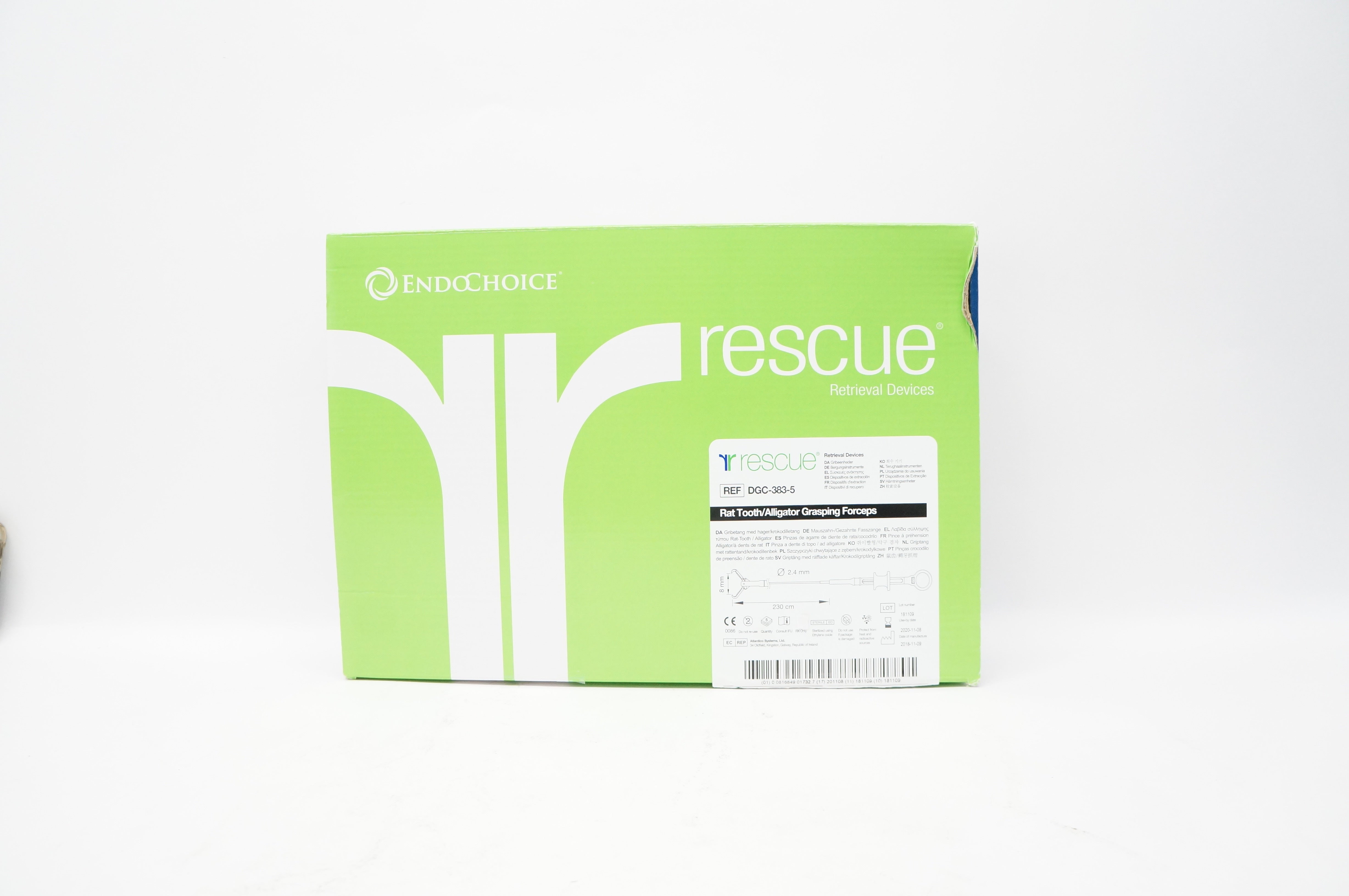 EndoChoice DGC-383-5 Rescue Grasping Forceps 230cm x 8 x 2.4mm (x) - Box of 5