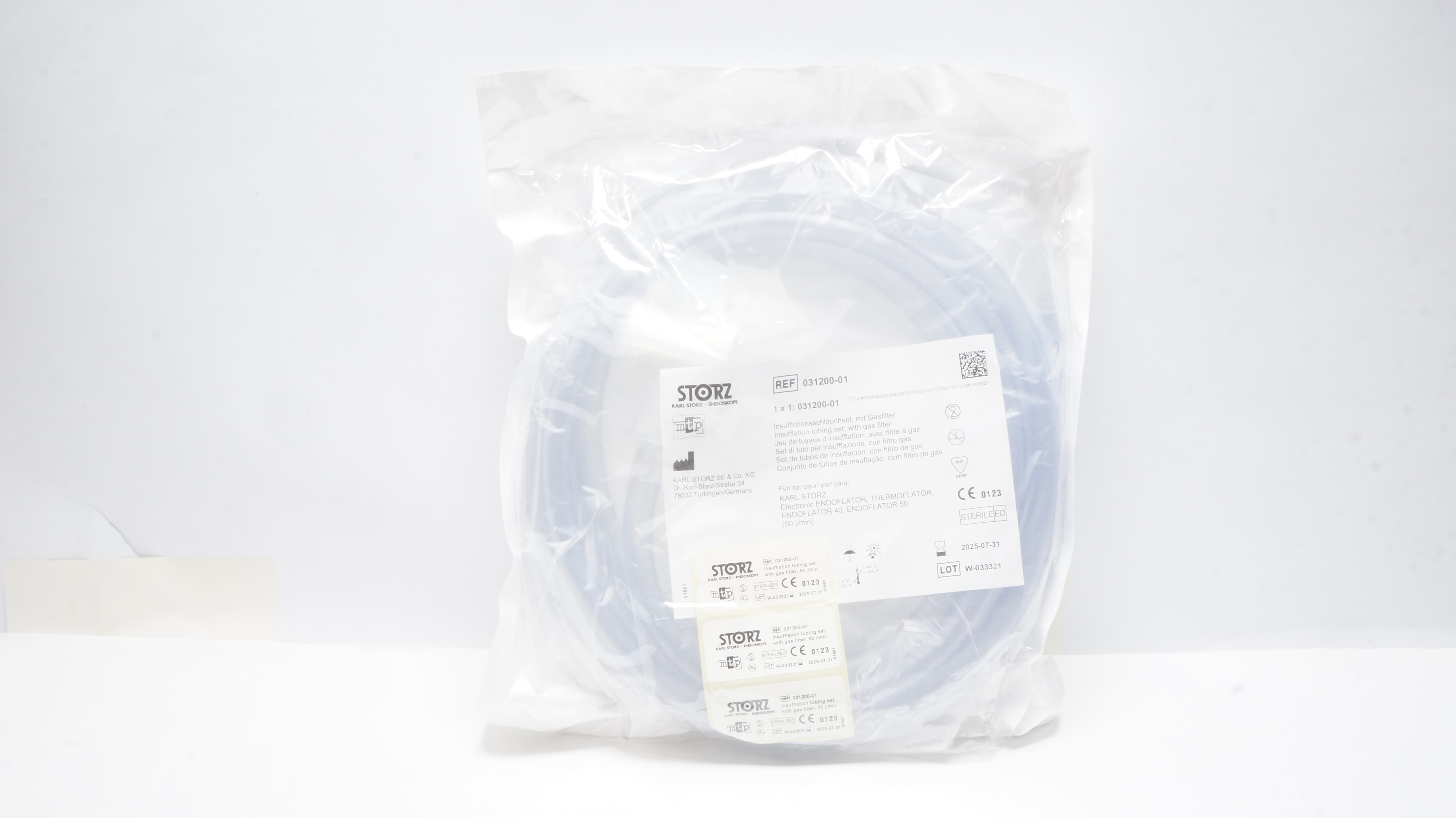 Karl Storz 031200-01 Insufflation Tubing Set W/ Gas Filter 50min