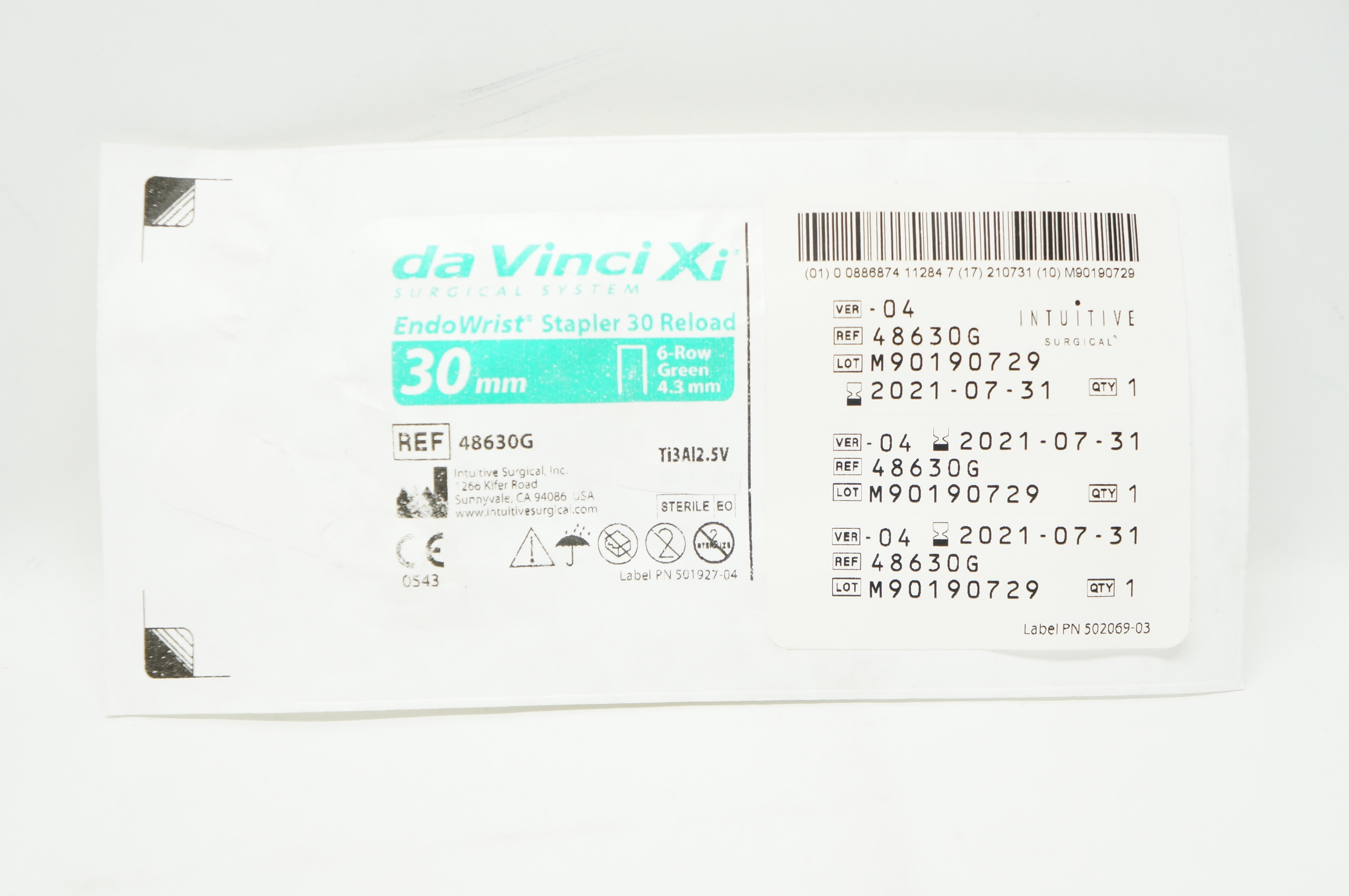 Intuitive Surgical 48630G Da Vinci XI EndoWrist Stapler 30 Reload 30mm, 6-Row