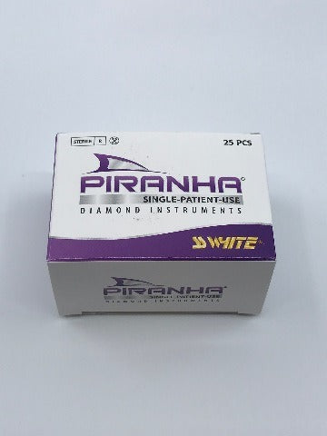 SS White 863-018CR Piranha Single Use Diamond, Flame, Coarse ~ Box of 25