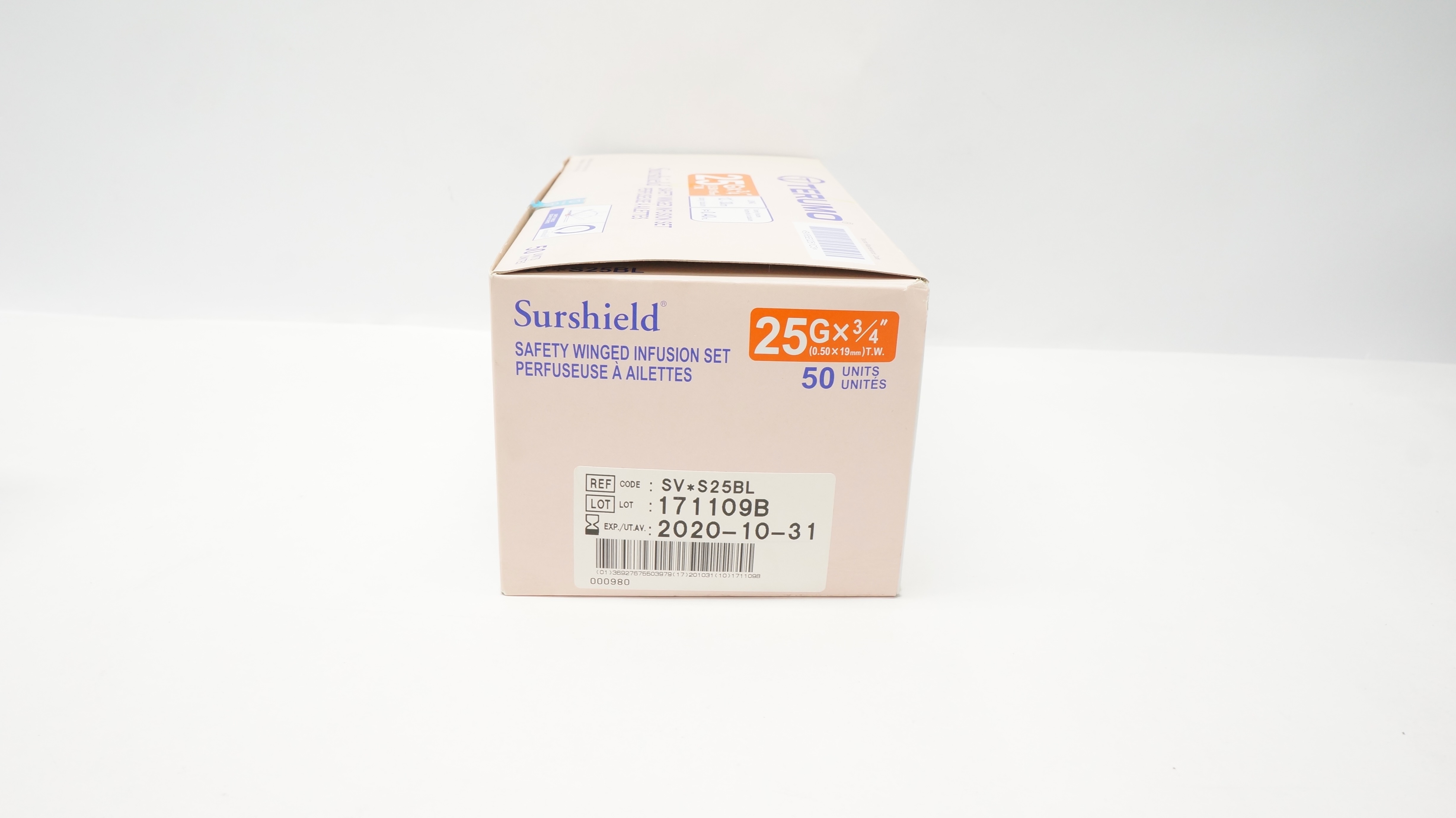 Terumo SV-S25BL Surshield Winged Infusion Set 25G x 3/4inch (x) - Box of 35