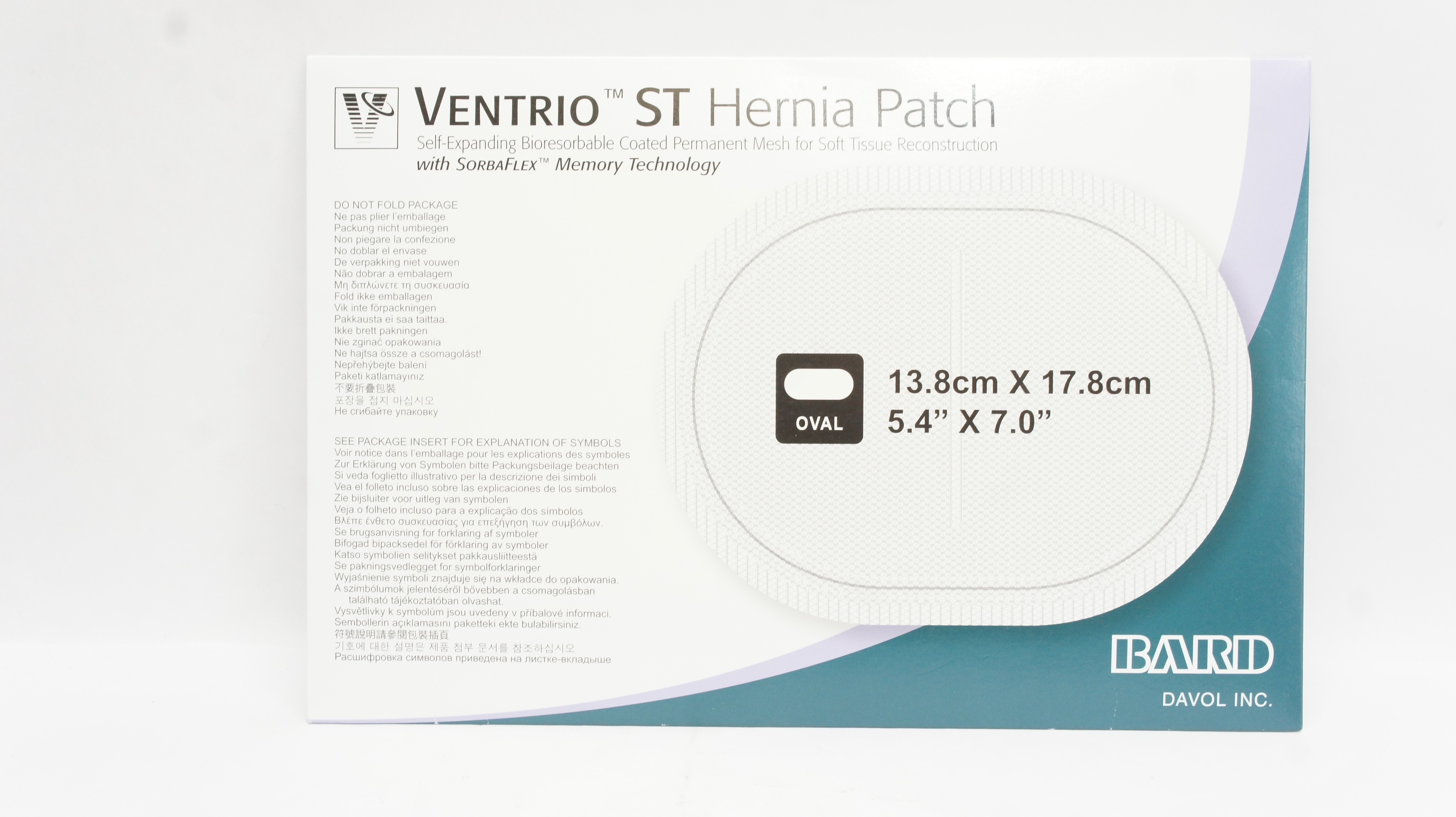 Bard 5950050 Davol Ventrio ST Hernia Patch 5.4inch x 7.0inch (X)
